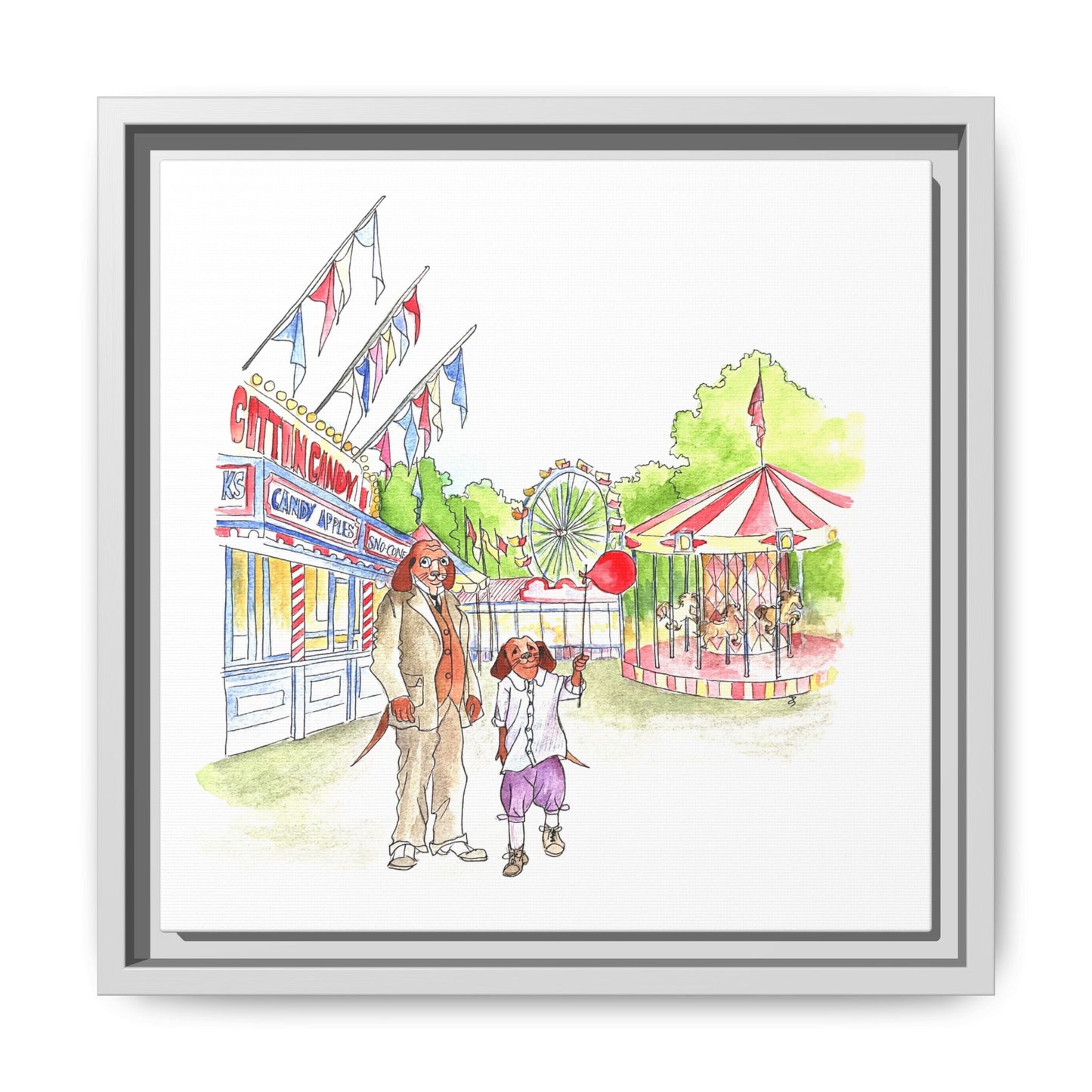 Dogi Fun Matte Canvas Framed