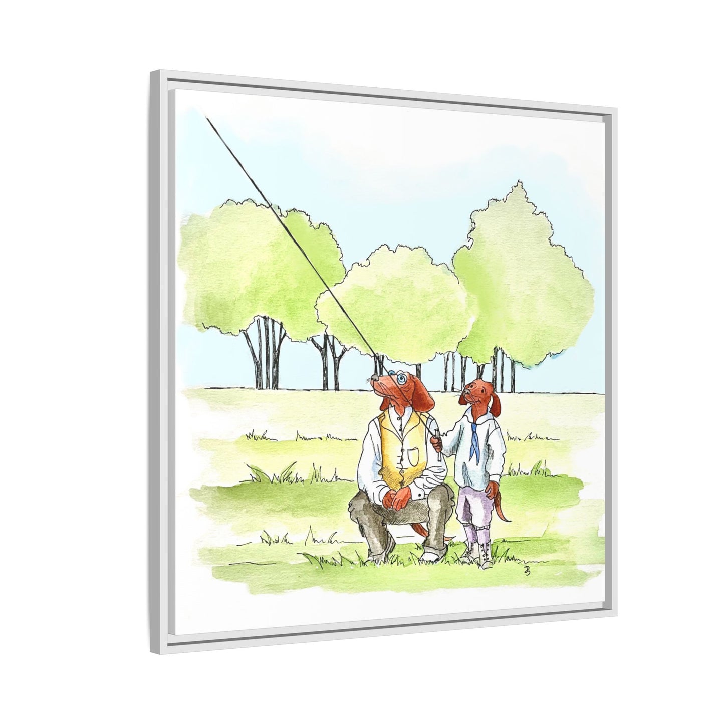 Dogi Fun Matte Canvas Framed
