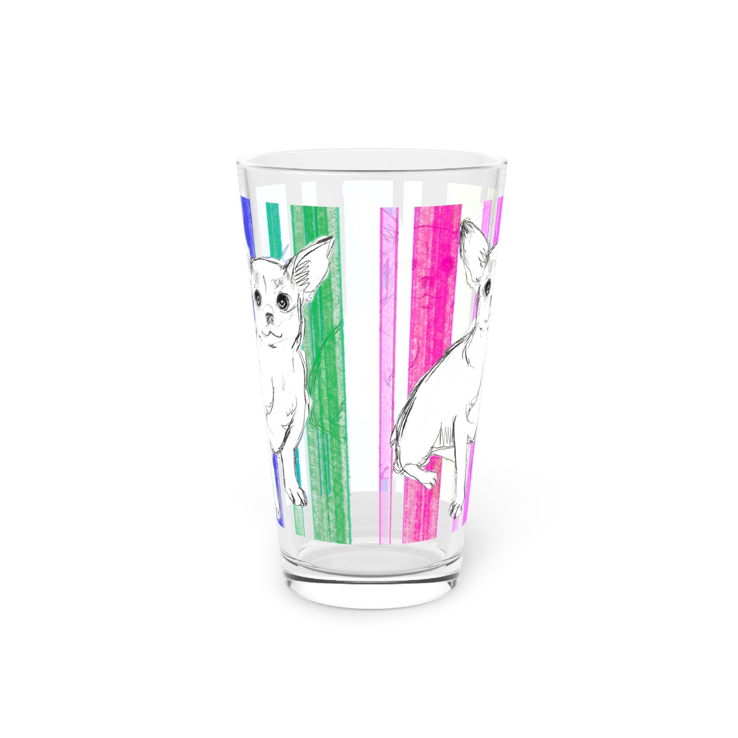 Dogi Fun Pint Glass, 16oz Chihuahua