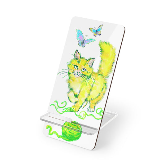 Colorful Cats & Dogs Smartphone Display Stand yellow