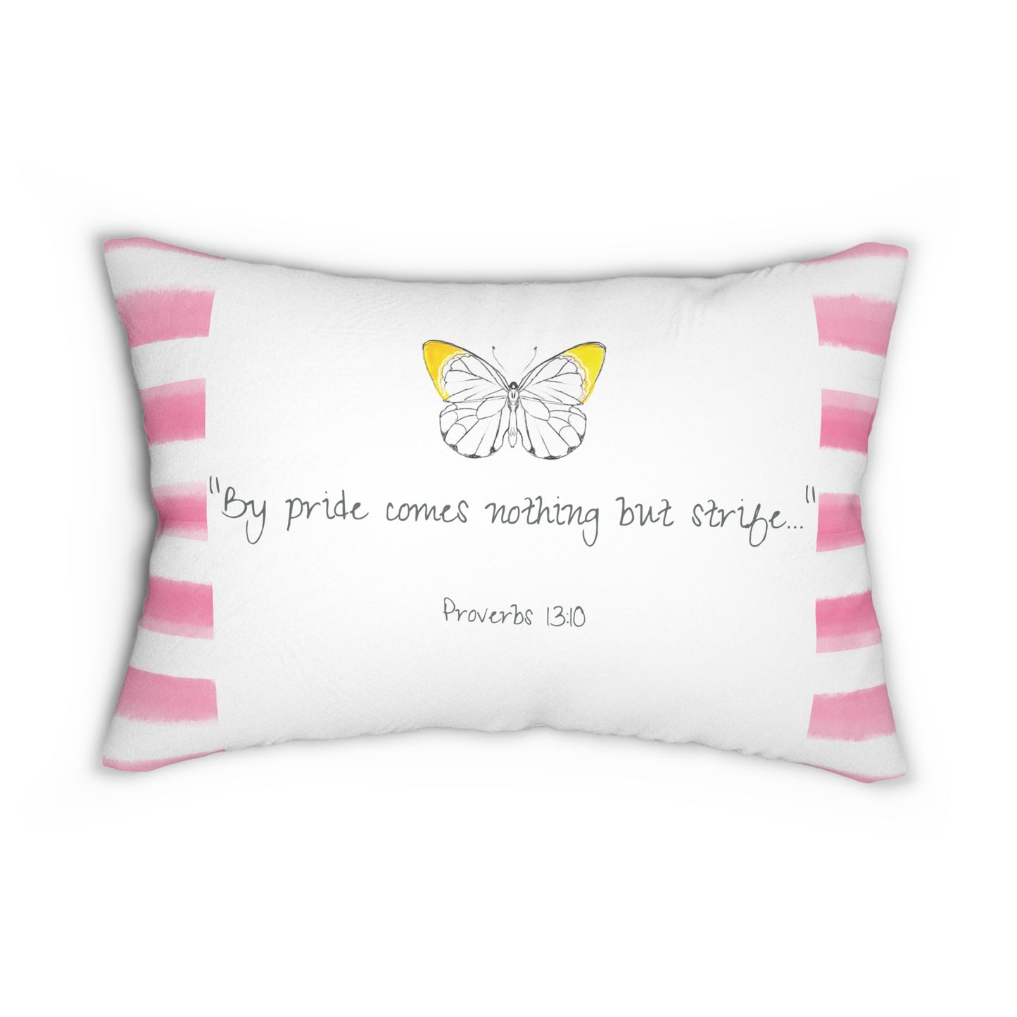 Kitty Fun Polyester Lumbar Pillow "By pride comes..."