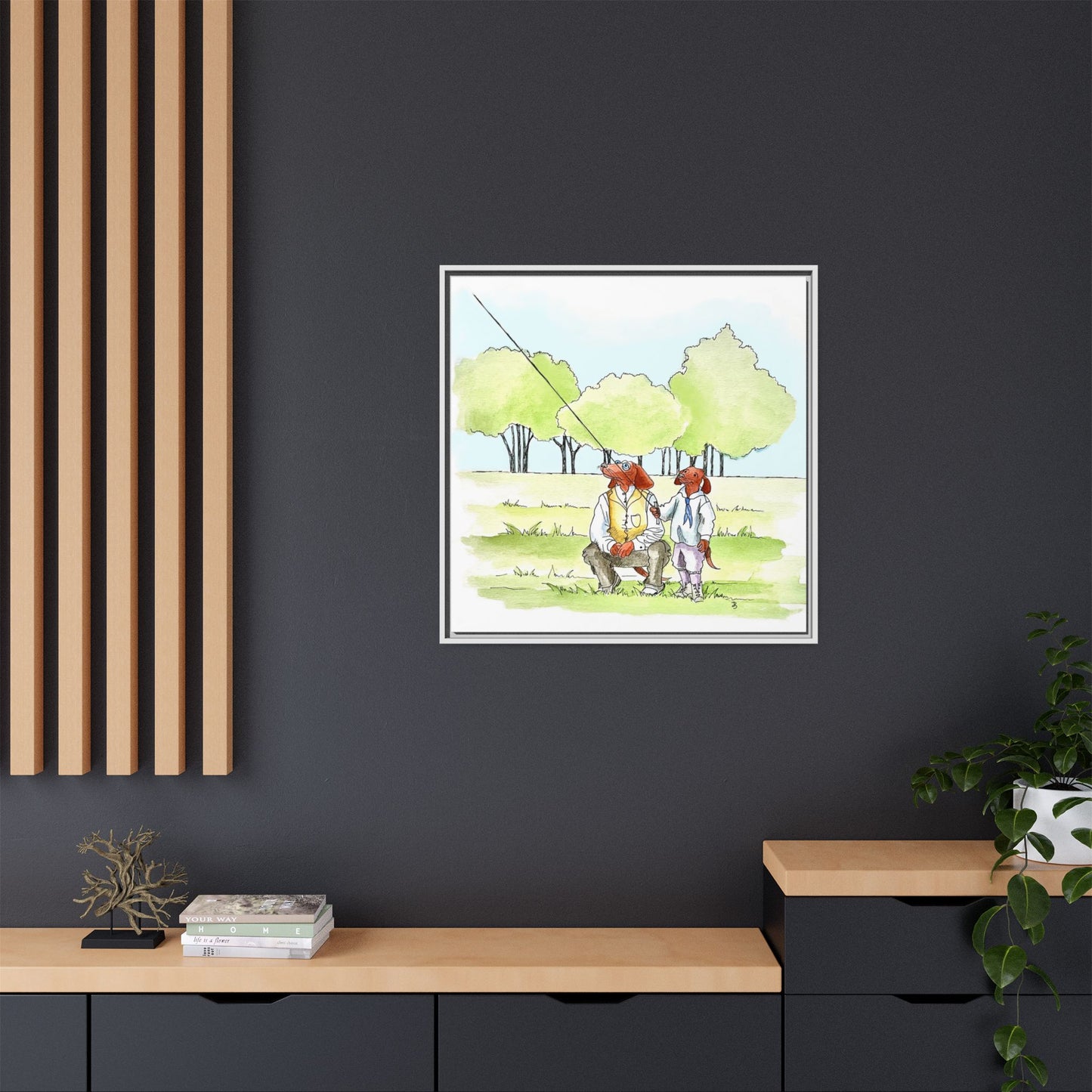 Dogi Fun Matte Canvas Framed