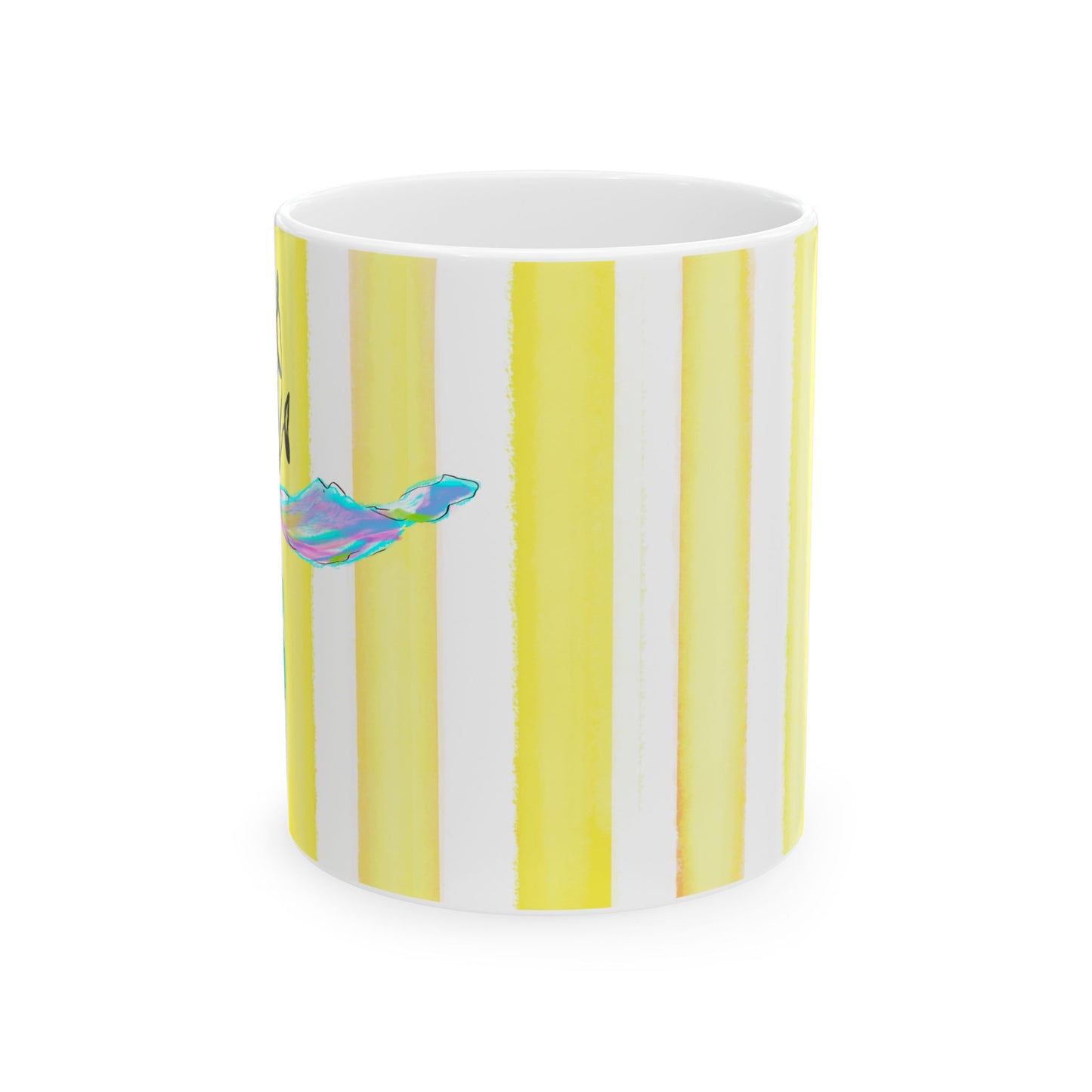 Dancing Tulips Mug Yellow Blue