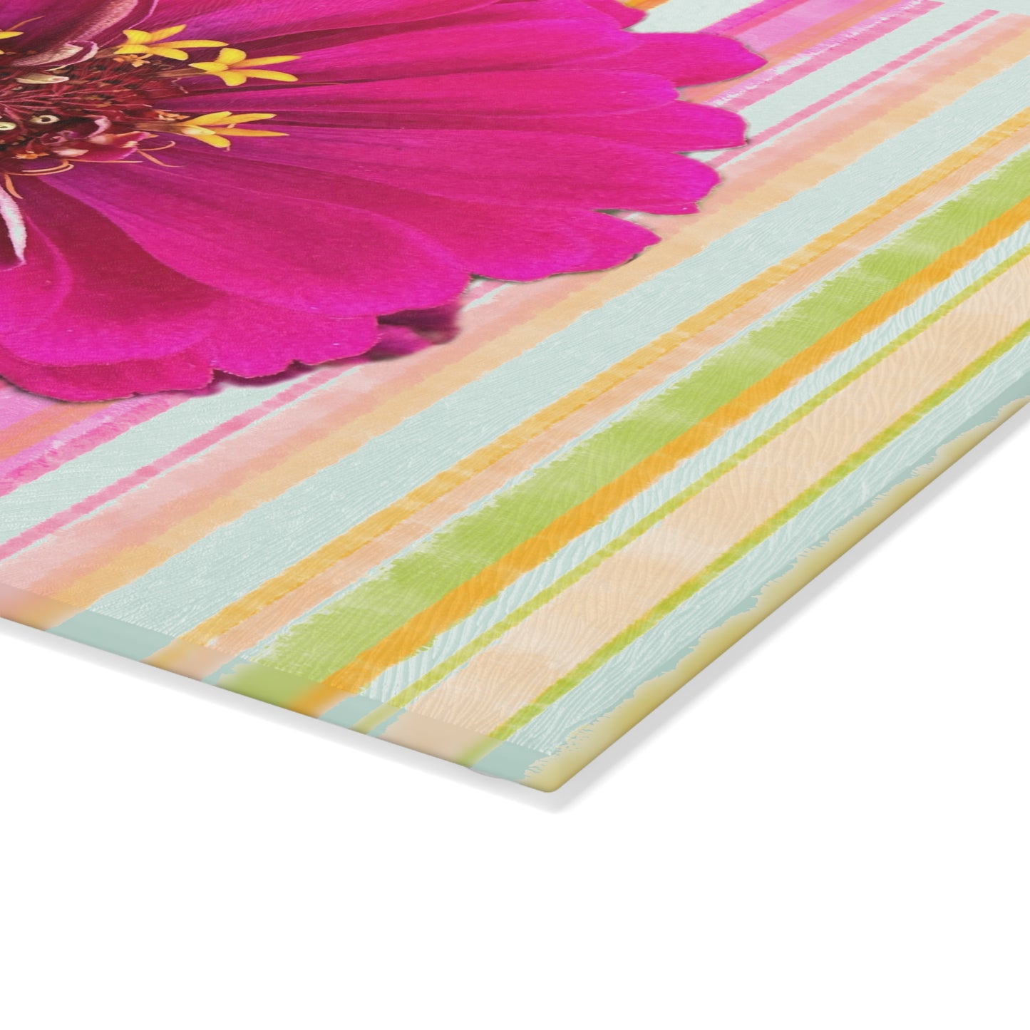 Glass Cutting Board Zinnia Fun