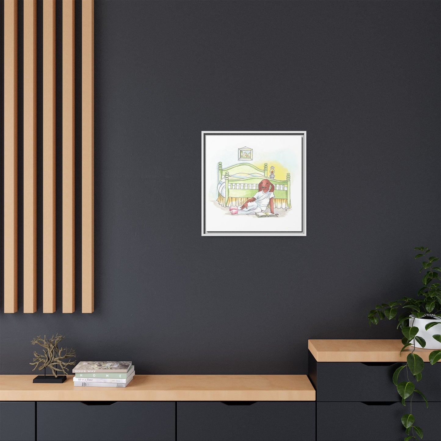 Dogi Fun Matte Canvas Framed