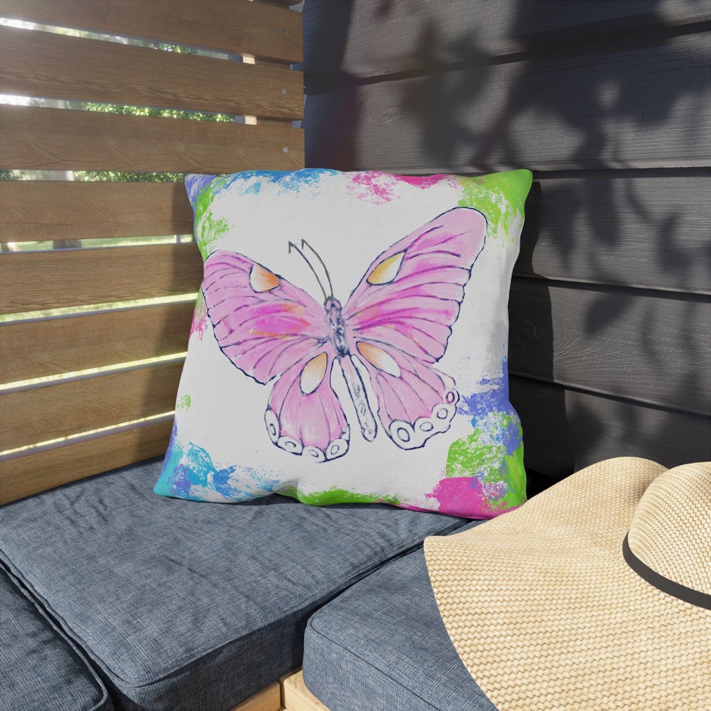 Butterfly Swing Outdoor Pillow A heart must learn to be still