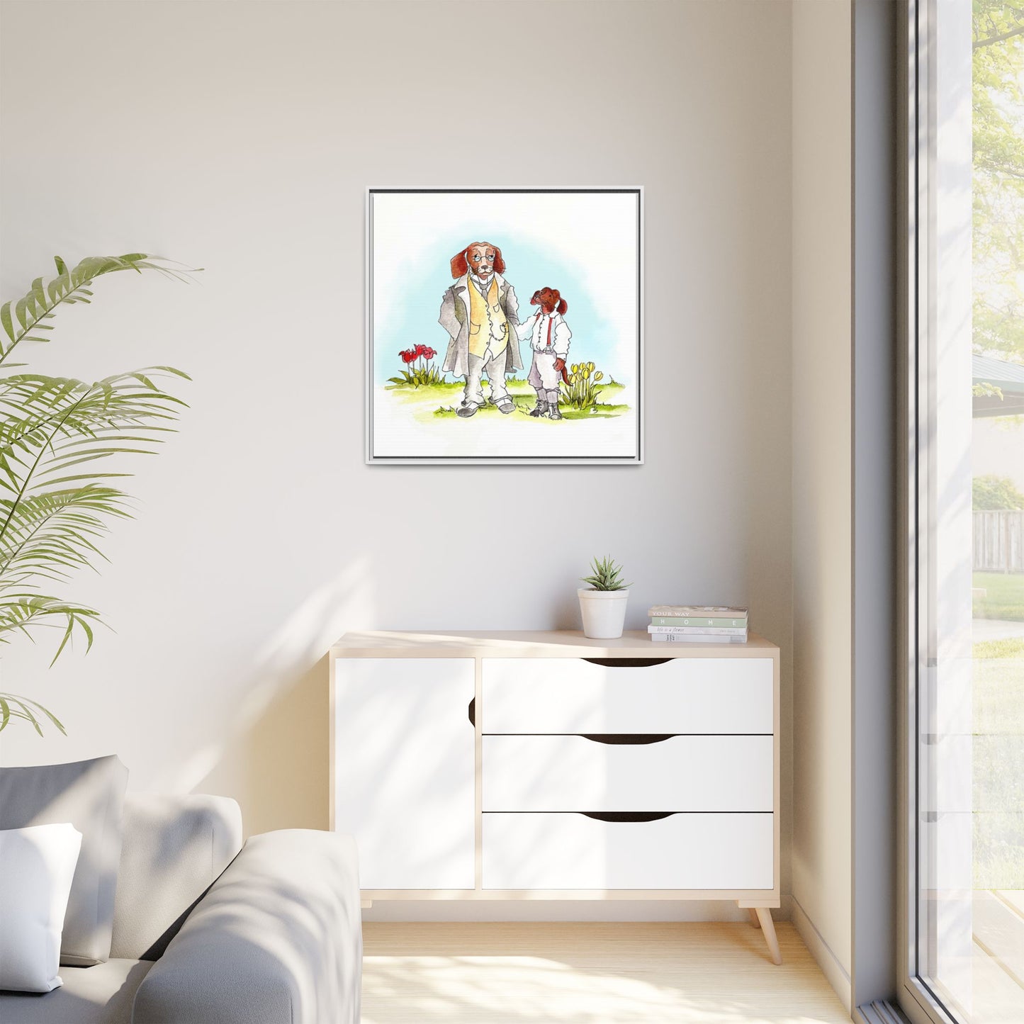 Dogi Fun Matte Canvas Framed
