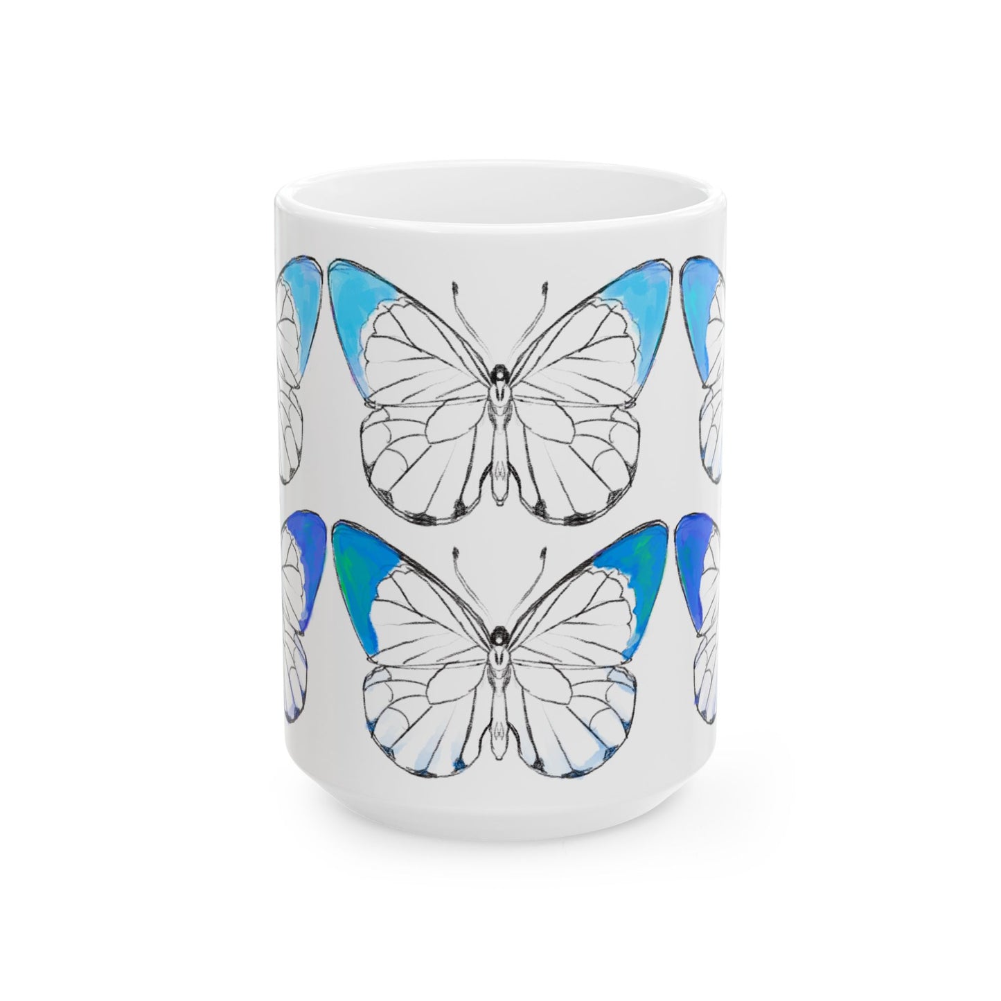 Chroma Ceramic Mug, (11oz, 15oz) Blue