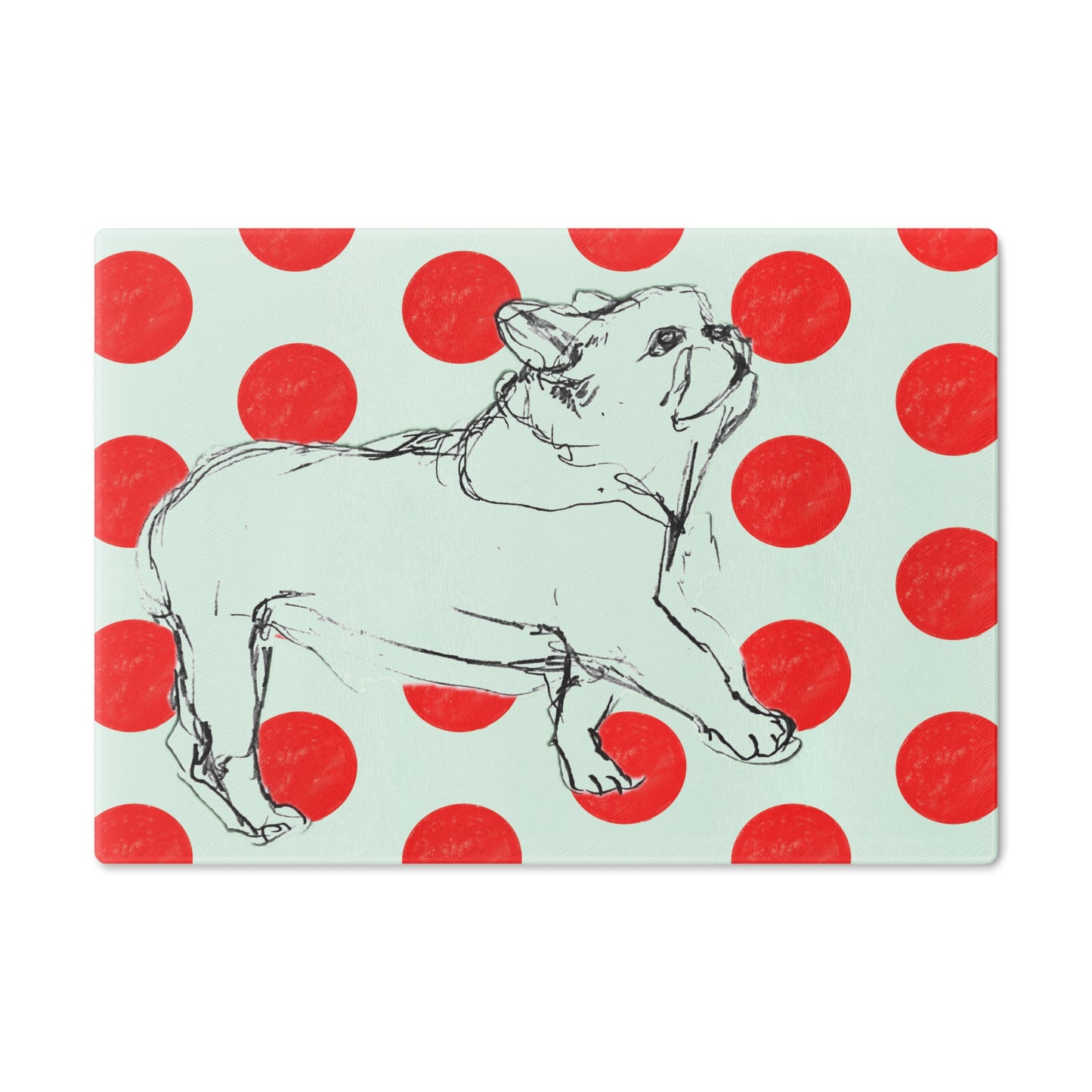 Glass Cutting Board Dot & Dog Board