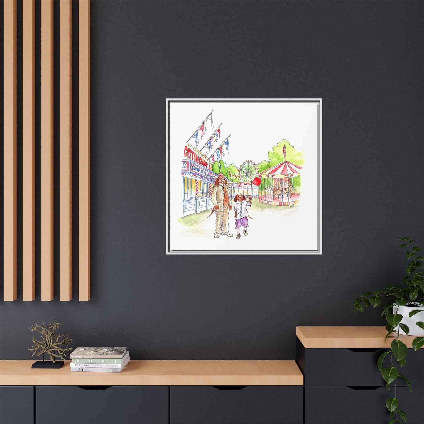 Dogi Fun Matte Canvas Framed