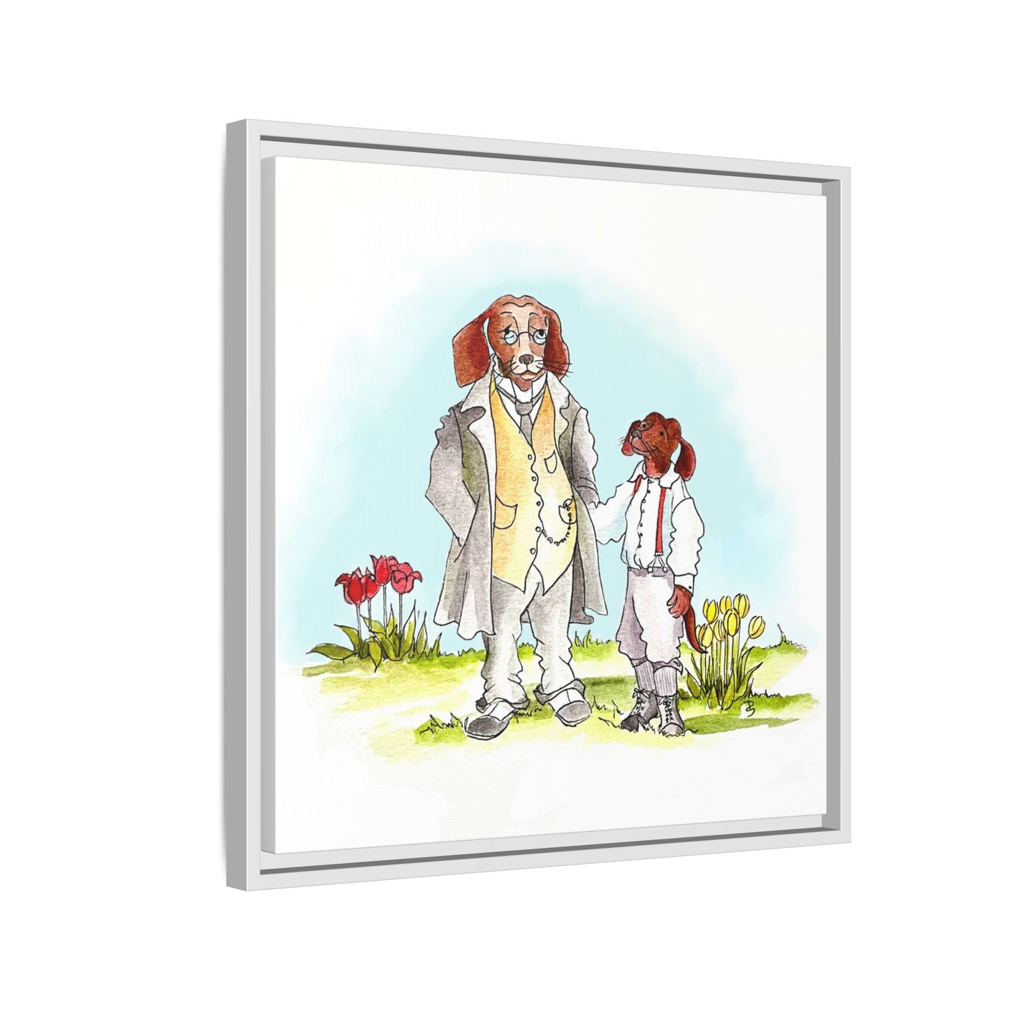 Dogi Fun Matte Canvas Framed