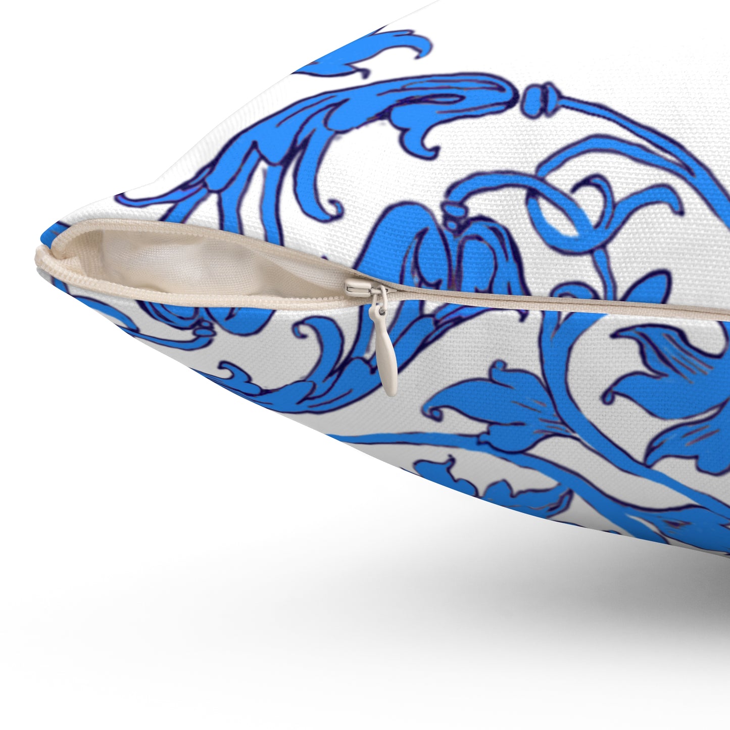 Scrollwork Polyester Square Pillow "Devote yourselves..."