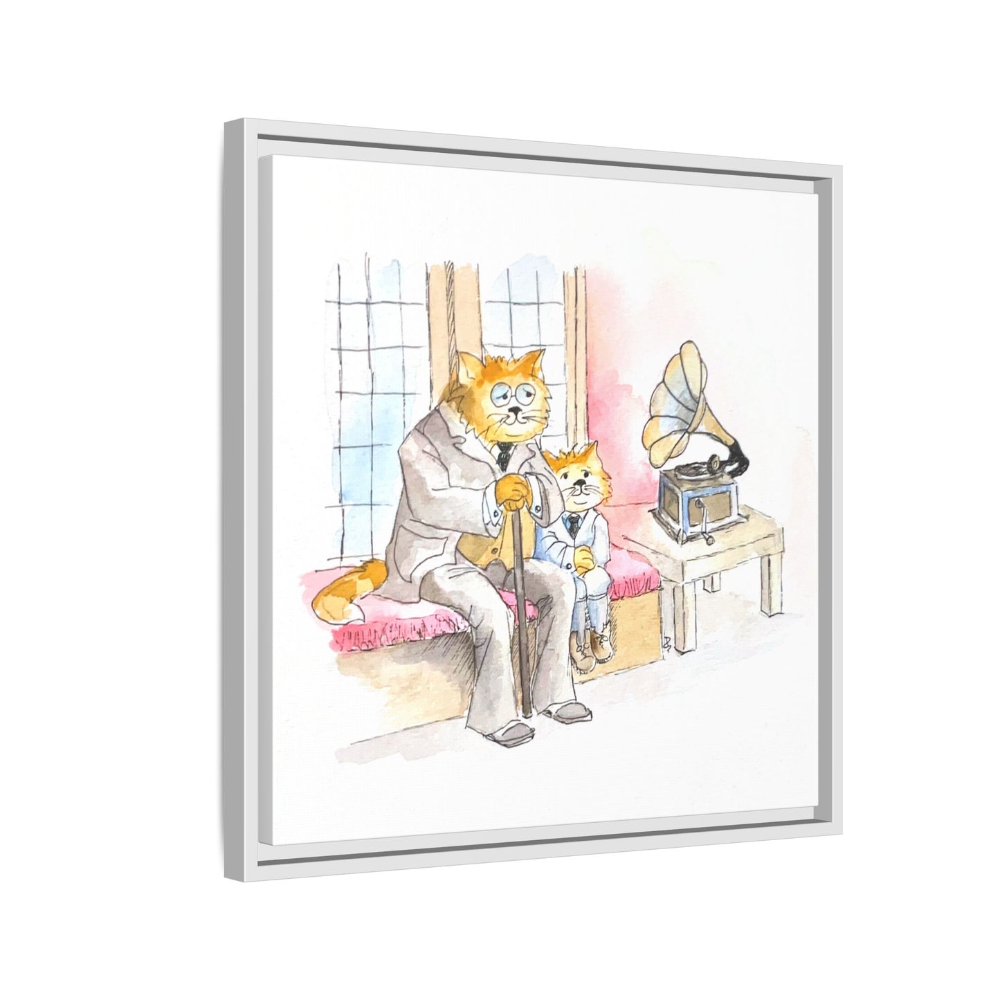 Kitty Fun Matte Canvas Framed
