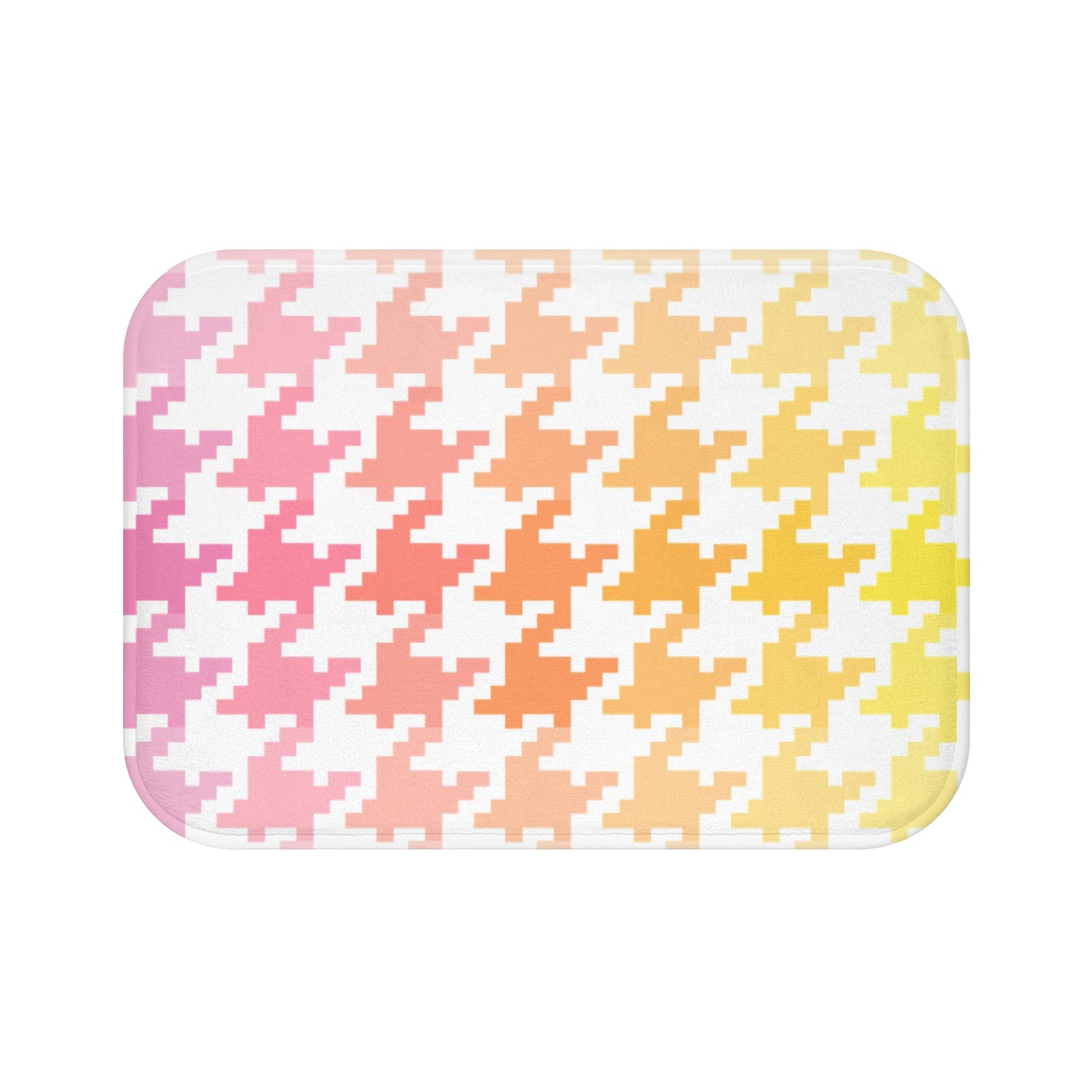 Bath Mats Houndstooth Fun Pink/Orange