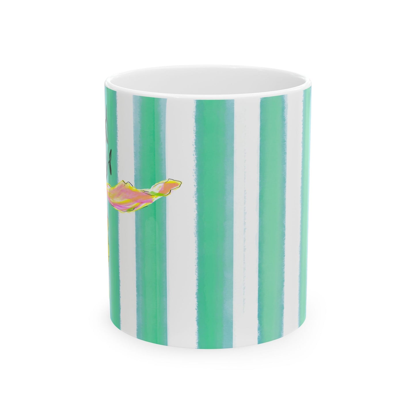 Dancing Tulips Mug Blue-Green Orange