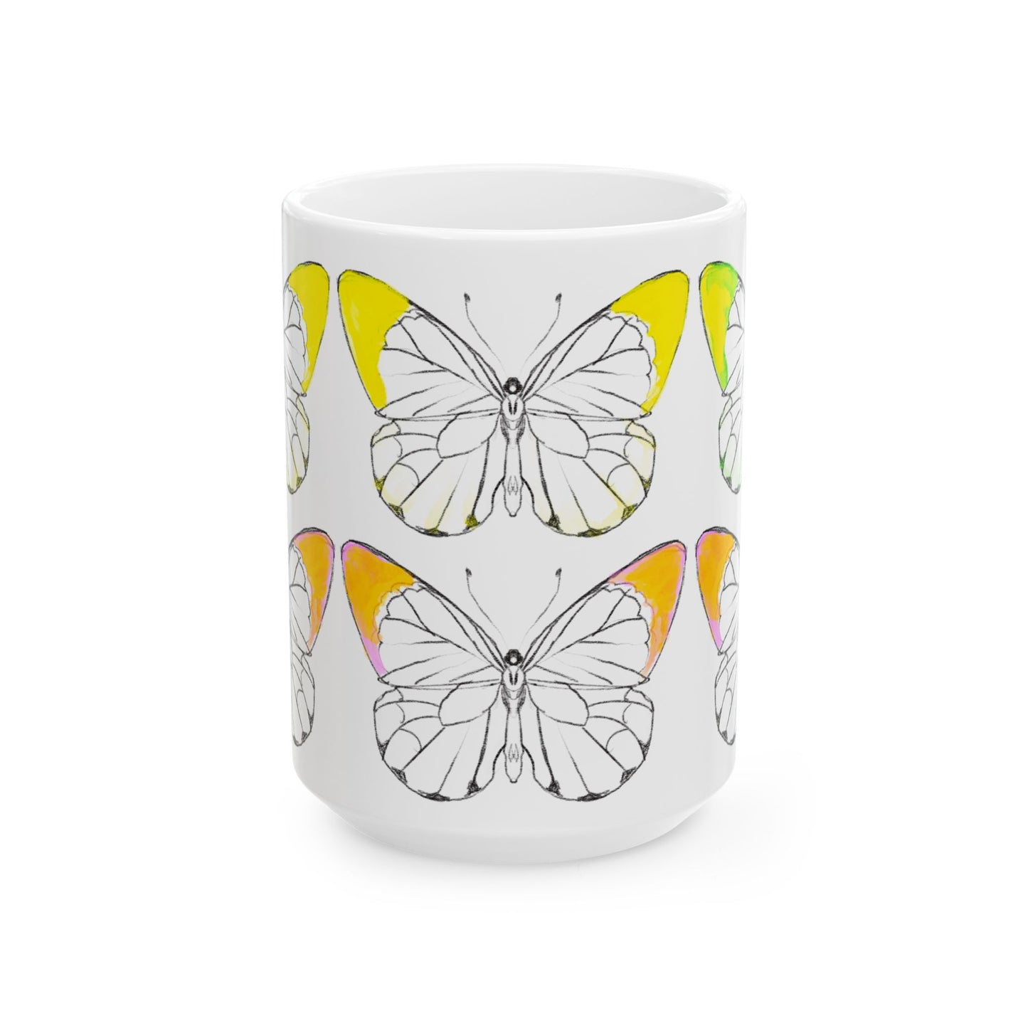 Chroma Ceramic Mug, (11oz, 15oz) yellow orange