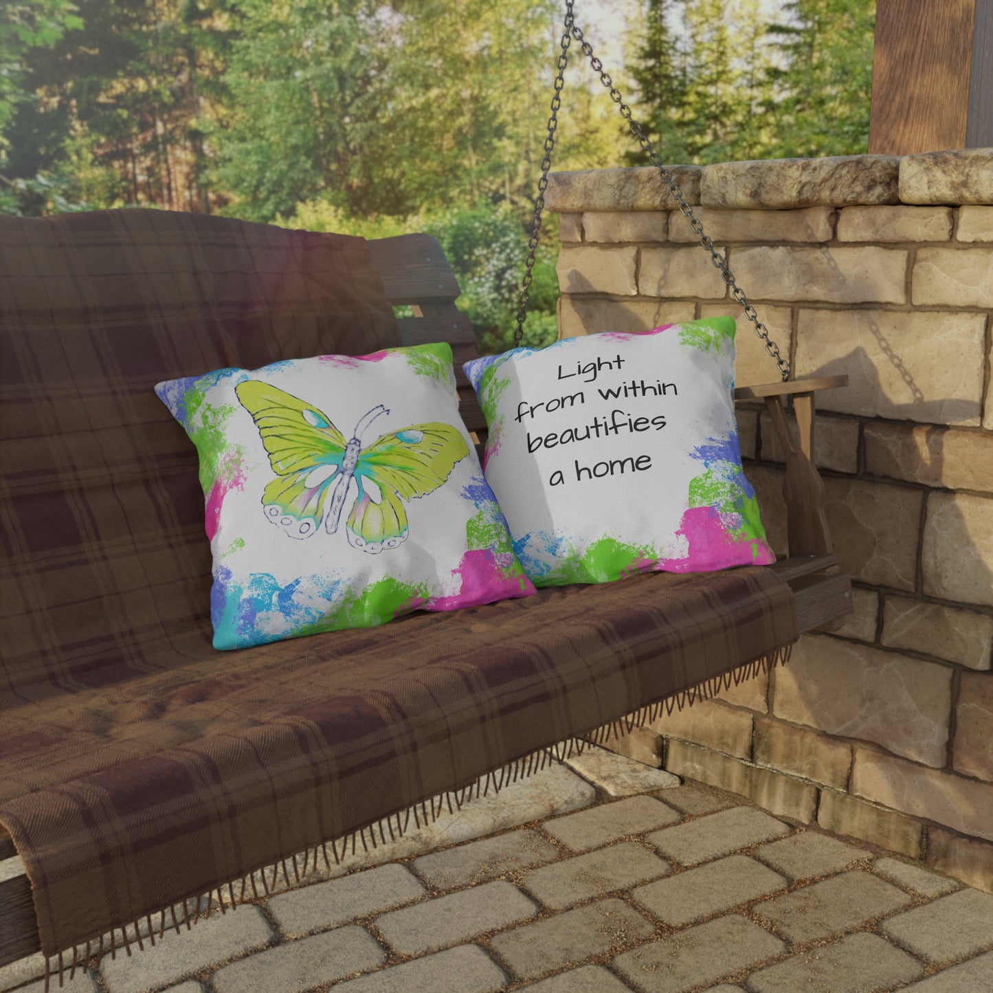 Swing Outdoor Pillow Light from within beautifies a home