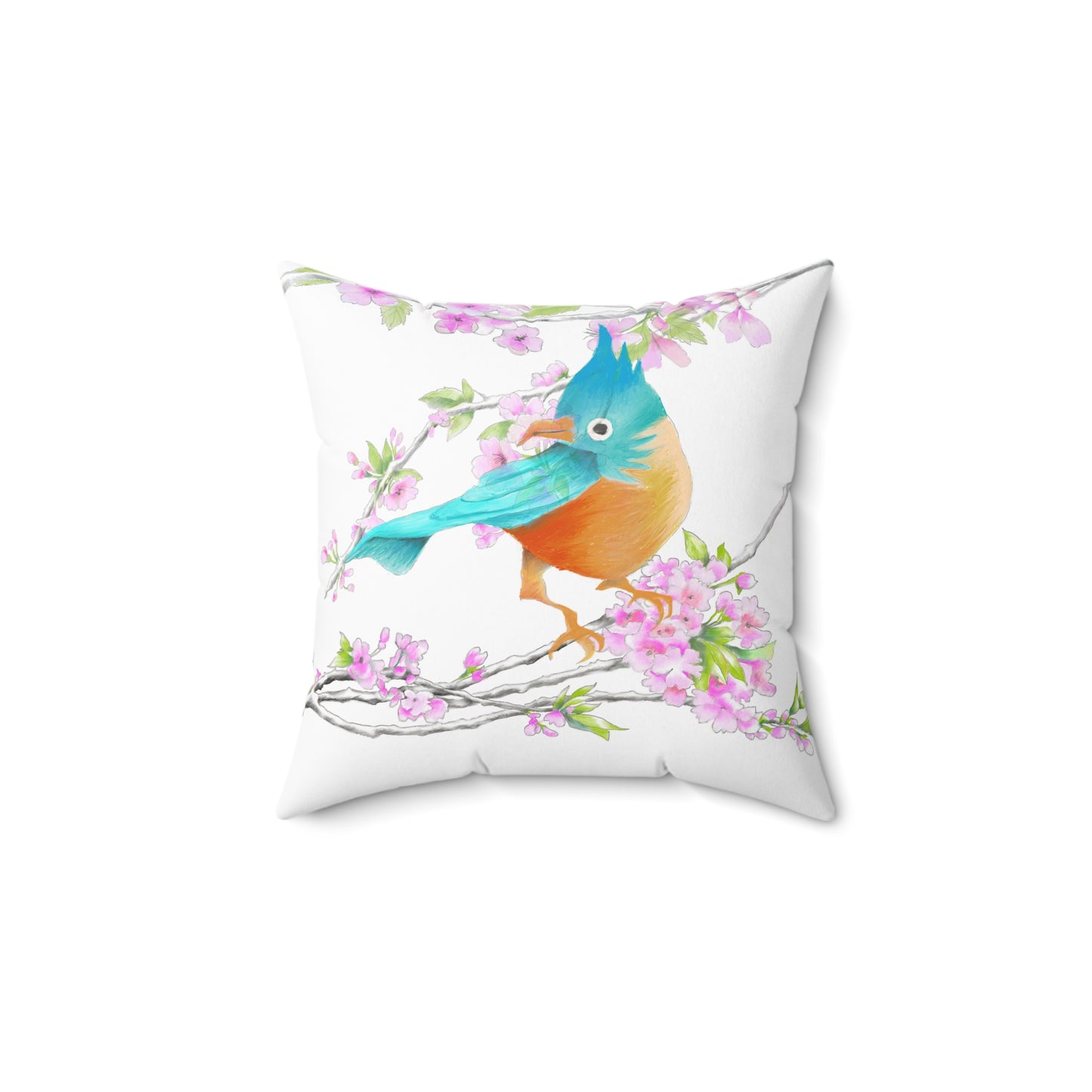 Jolly Birds Spun Polyester Square Pillow