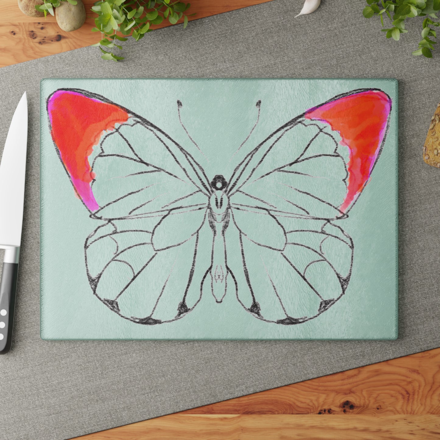 Chroma Glass Cutting Board Red
