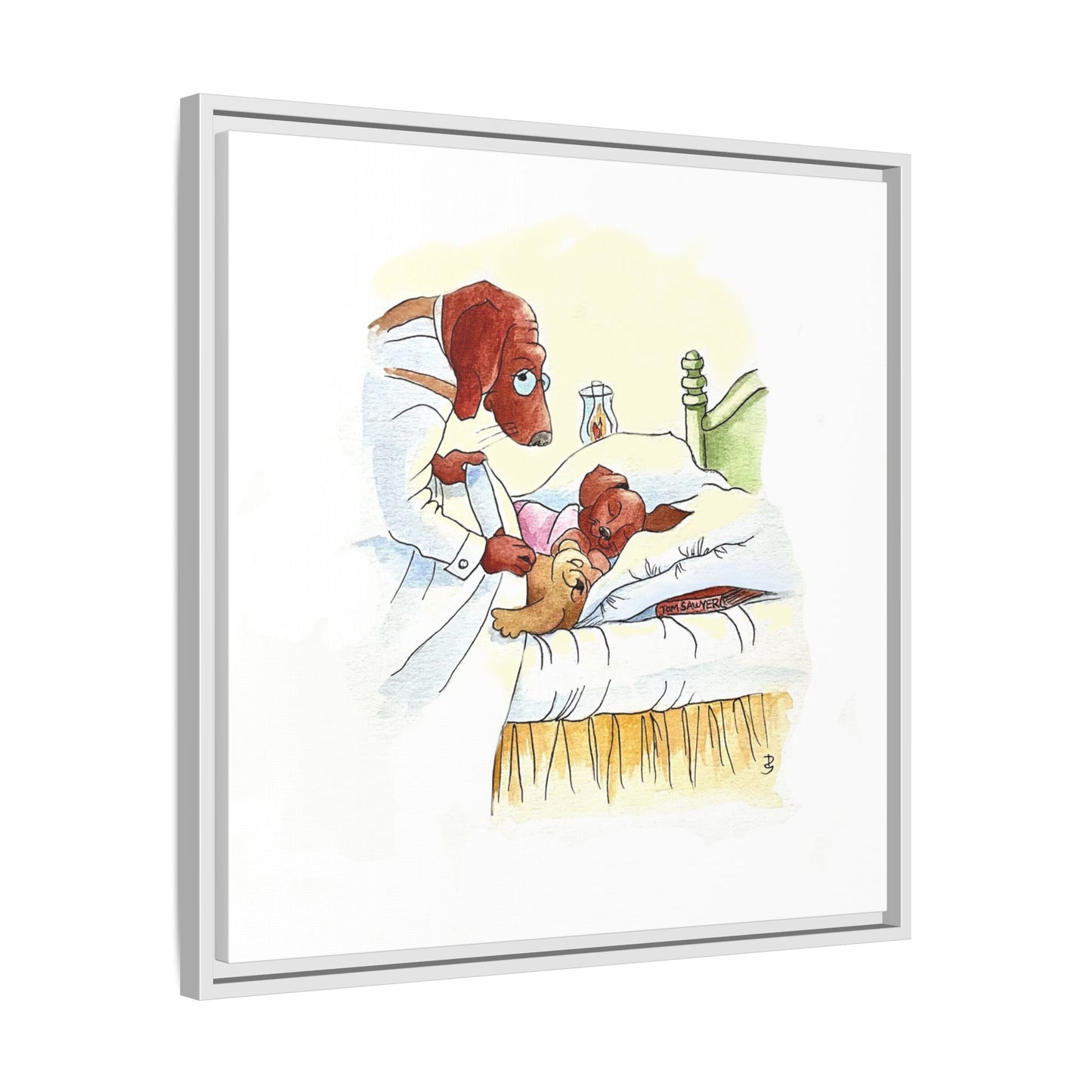 Dogi Fun Matte Canvas Framed