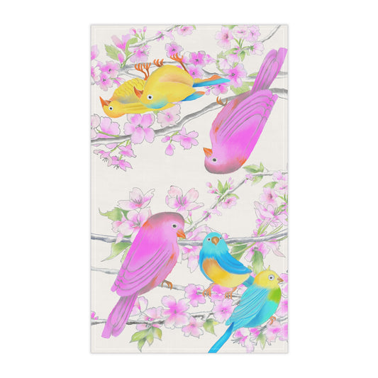 Cherry chirp Tea Towel poly