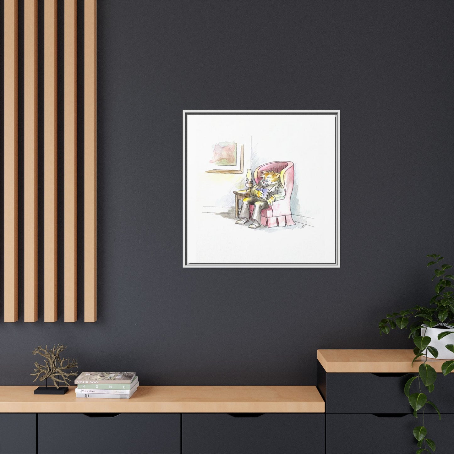 Kitty Fun Matte Canvas Framed