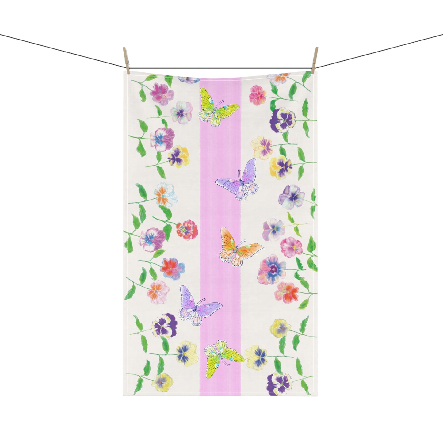 Flower Fun Tea Towel Pansy