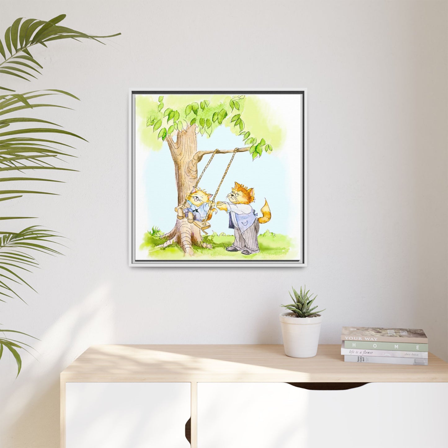 Kitty Fun Matte Canvas Framed