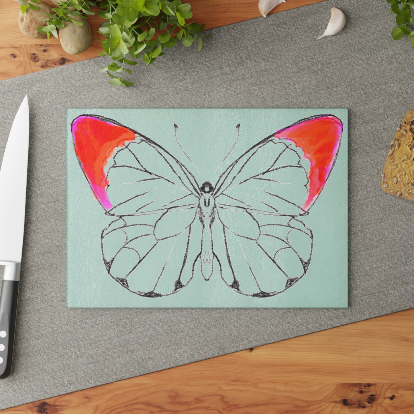 Chroma Glass Cutting Board Red