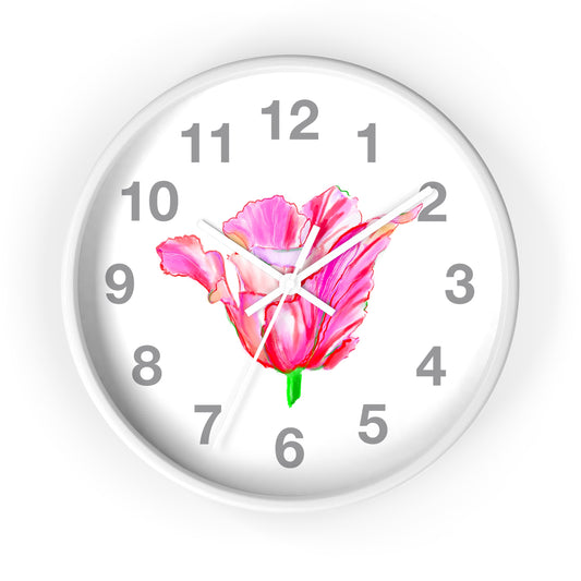 Kitchen & Dining, Office Tulip Love Wall Clock Pink Tulip