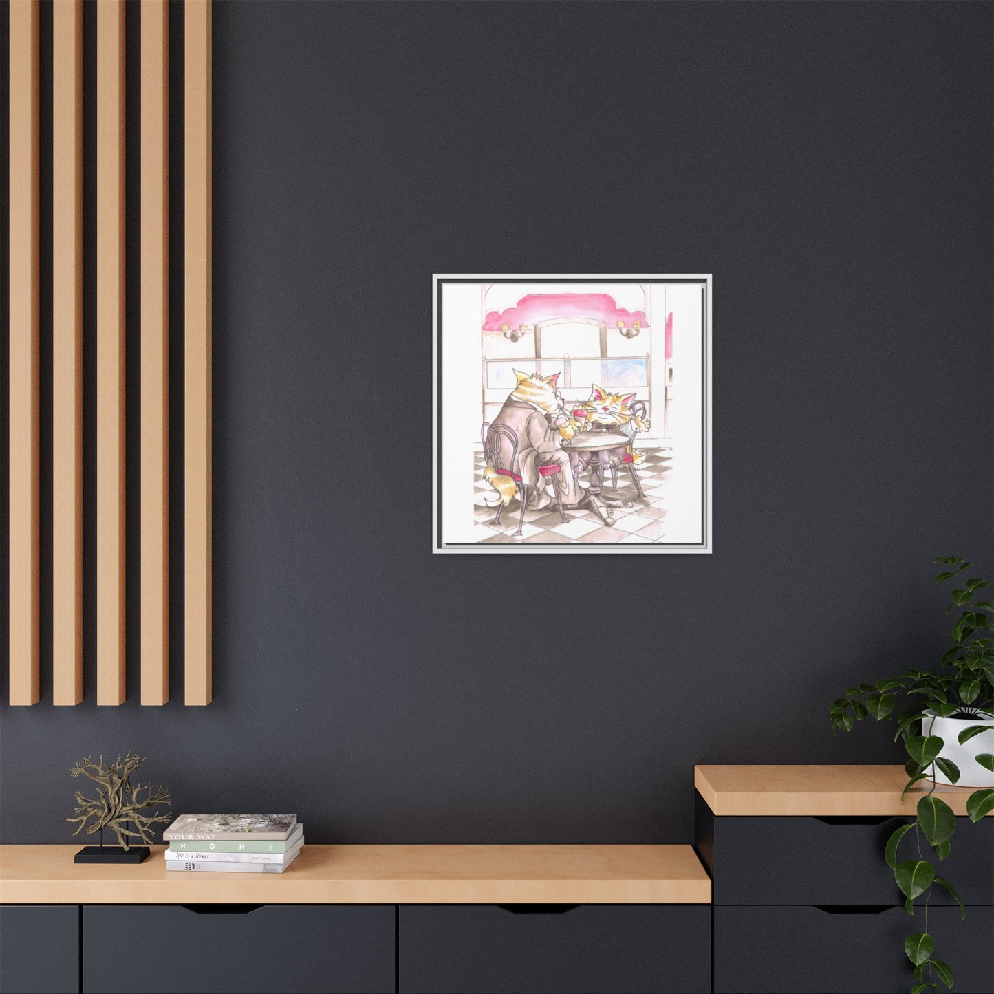 Kitty Fun Matte Canvas Framed