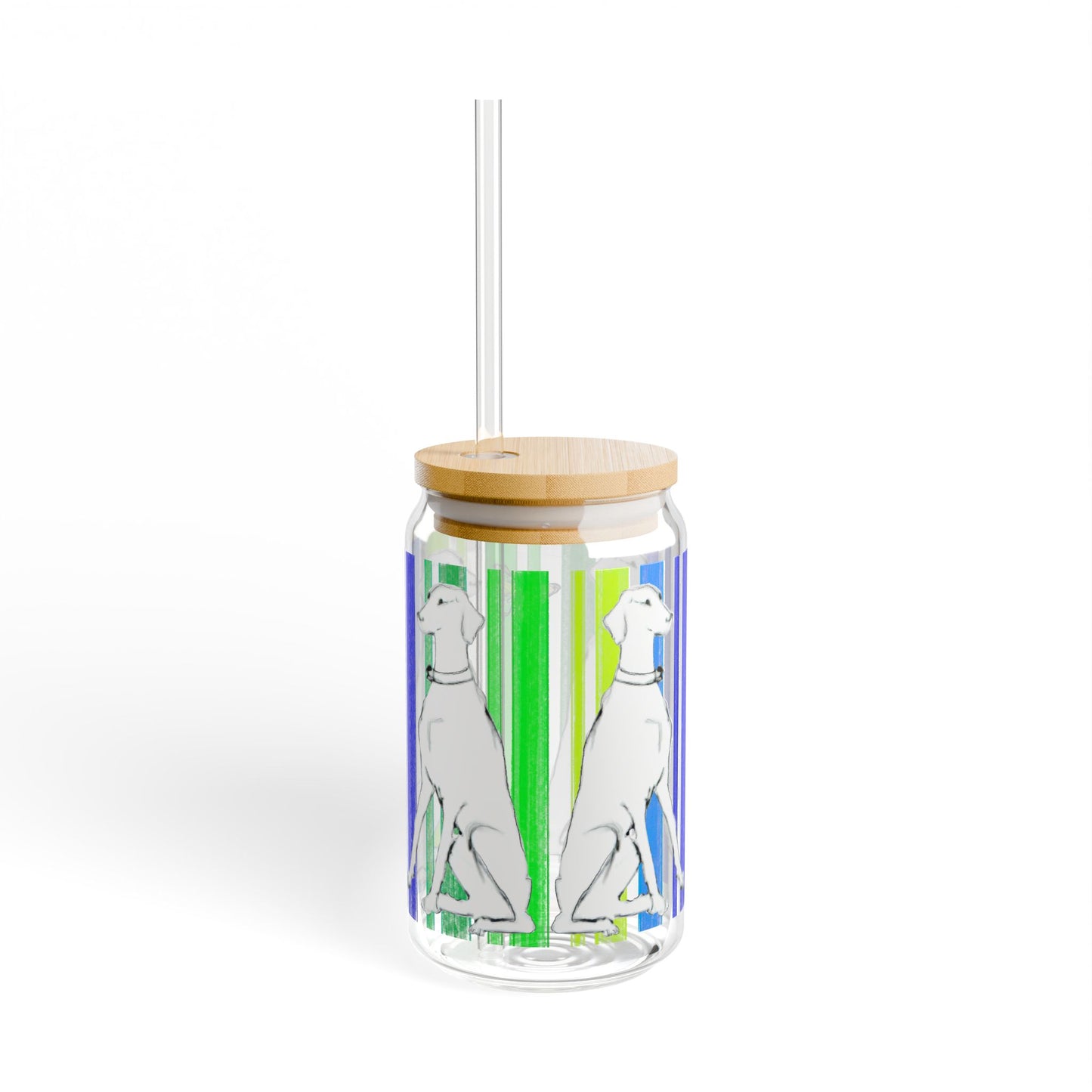 Dogi Butterfly Flutter  Sipper Glass, 16oz, Tall Dog