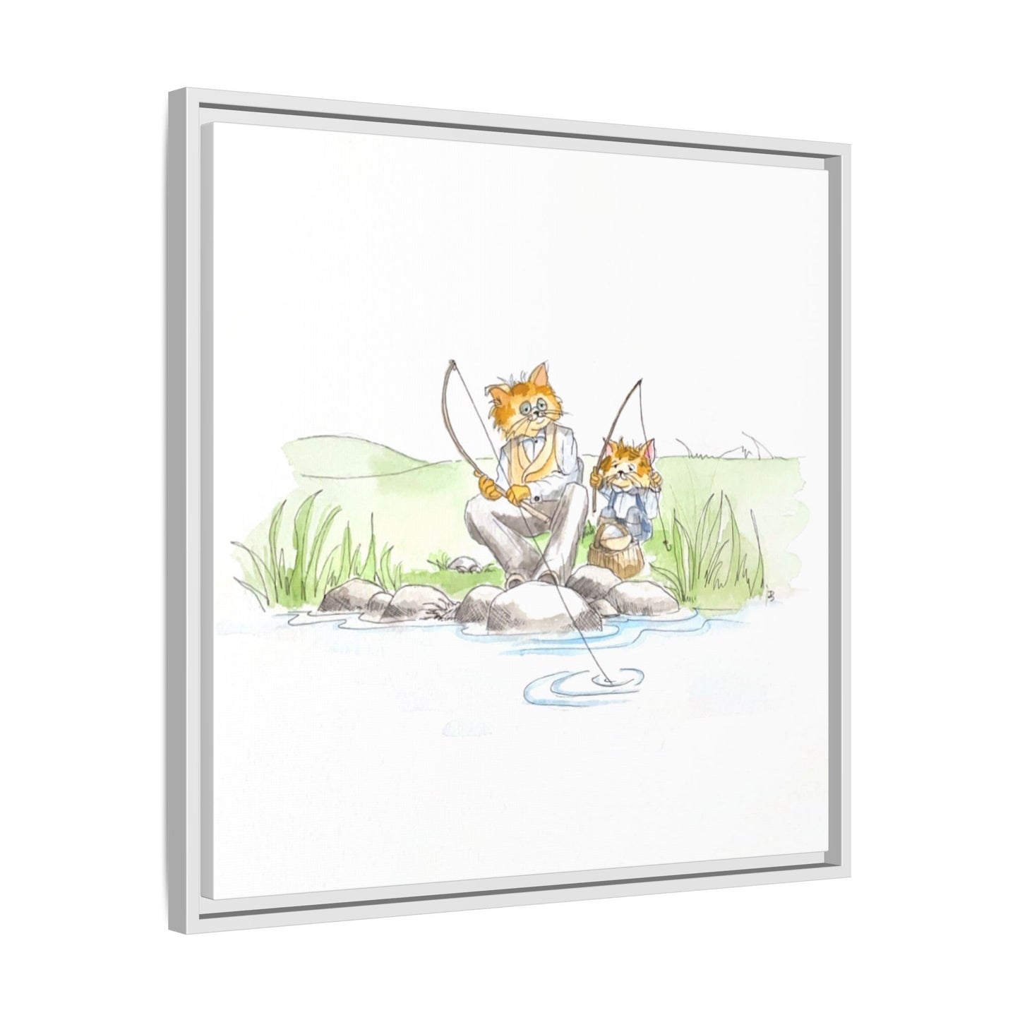 Kitty Fun Matte Canvas Framed
