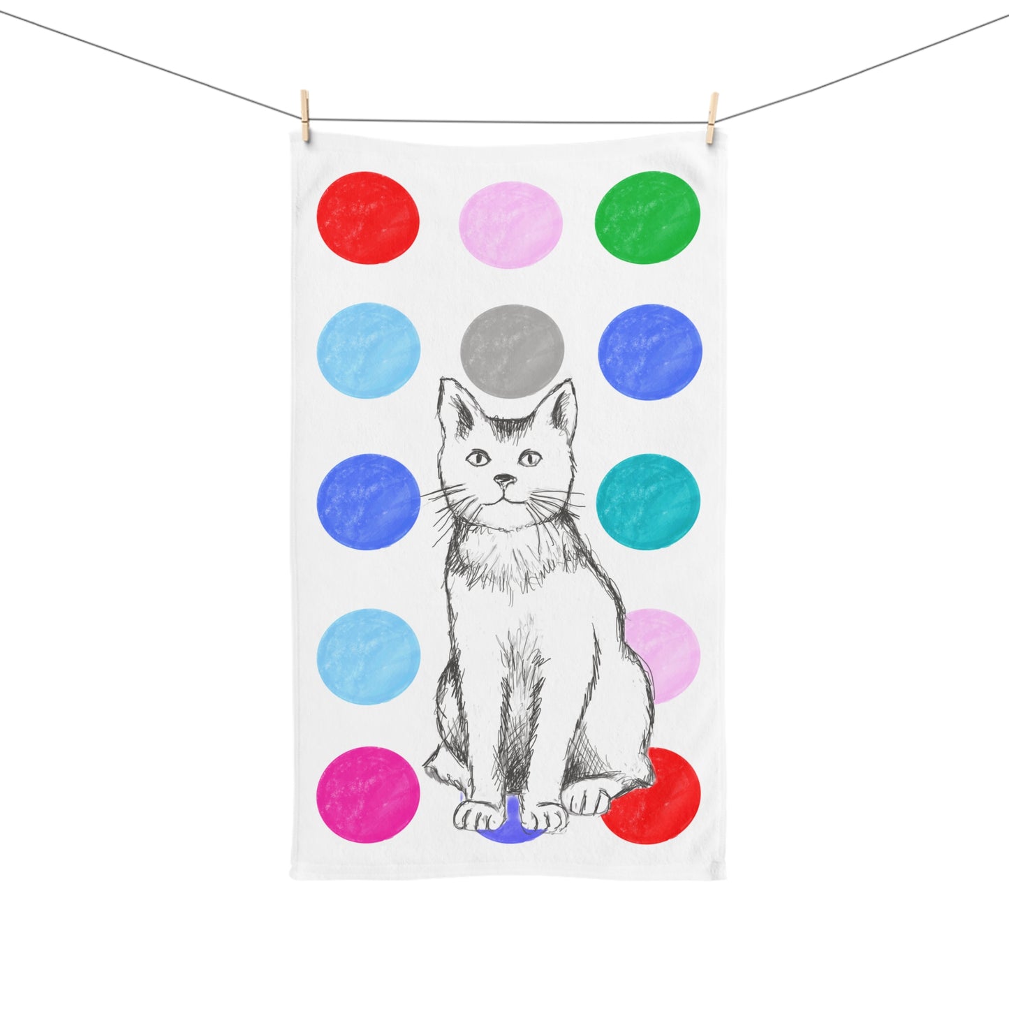 Kitty Fun Hand Towel Multi-Color