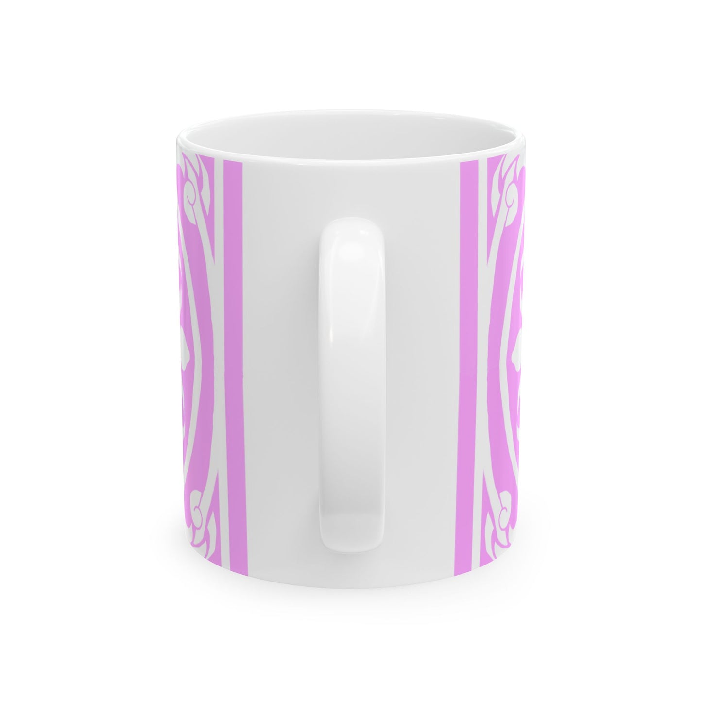 Scrollwork Ceramic Mug Pink
