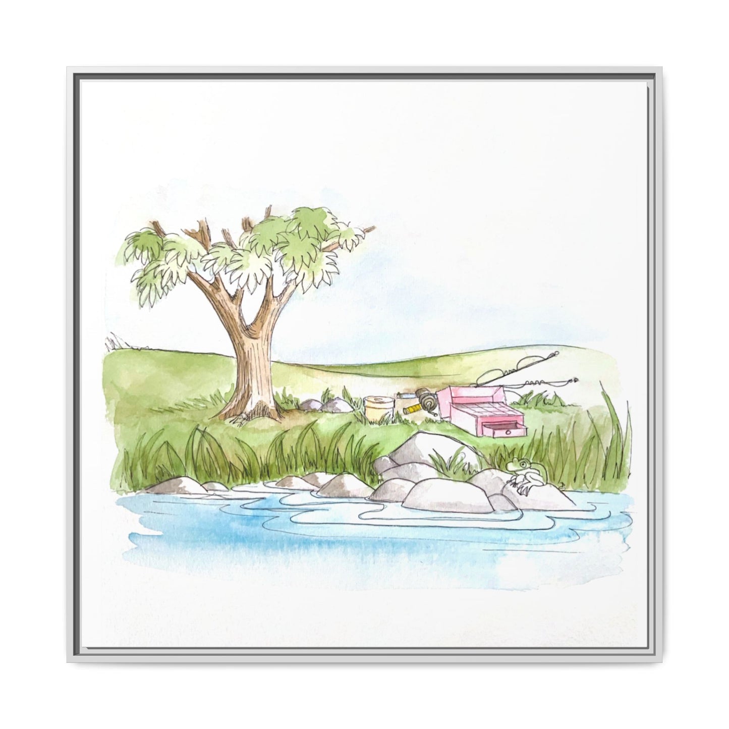 Kitty Fun Matte Canvas Framed