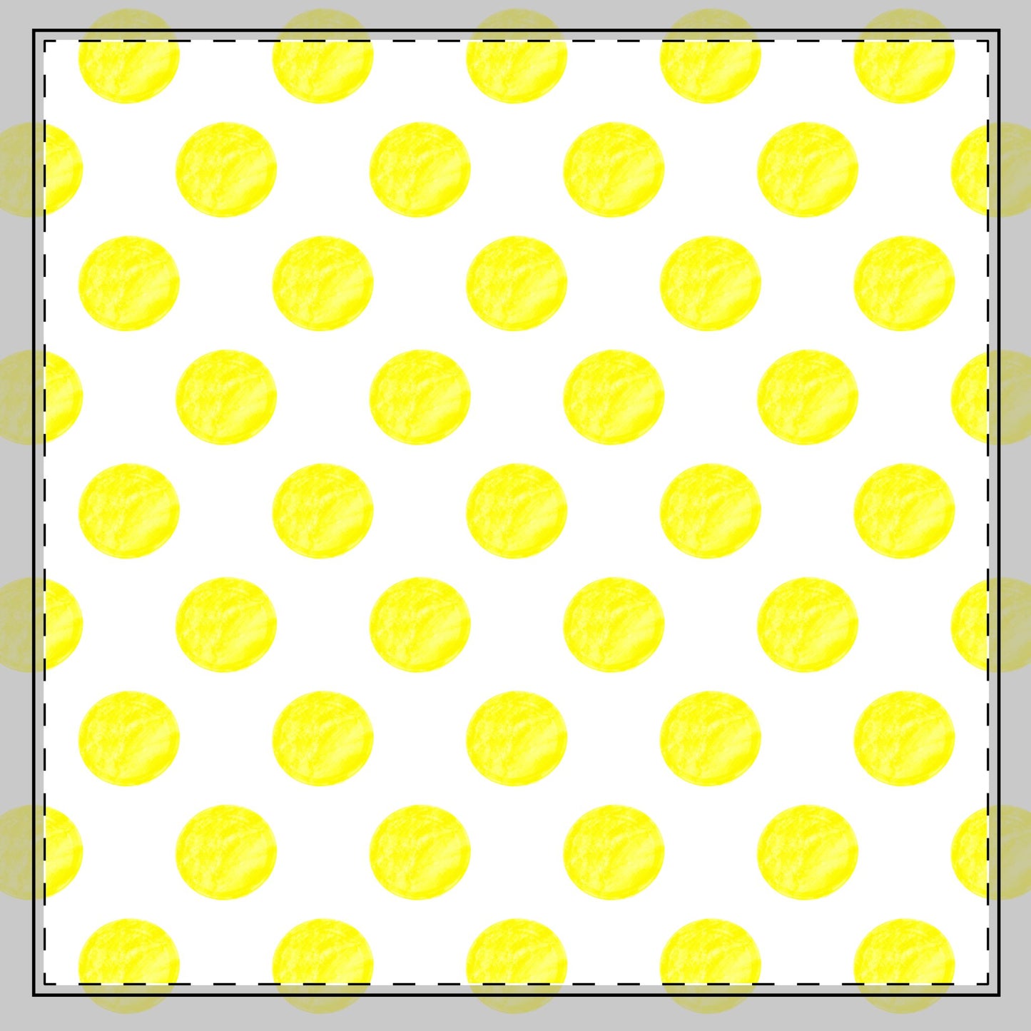 X Polka Dot Poly Twill Napkin, Yellow, Bright White Fabric Background