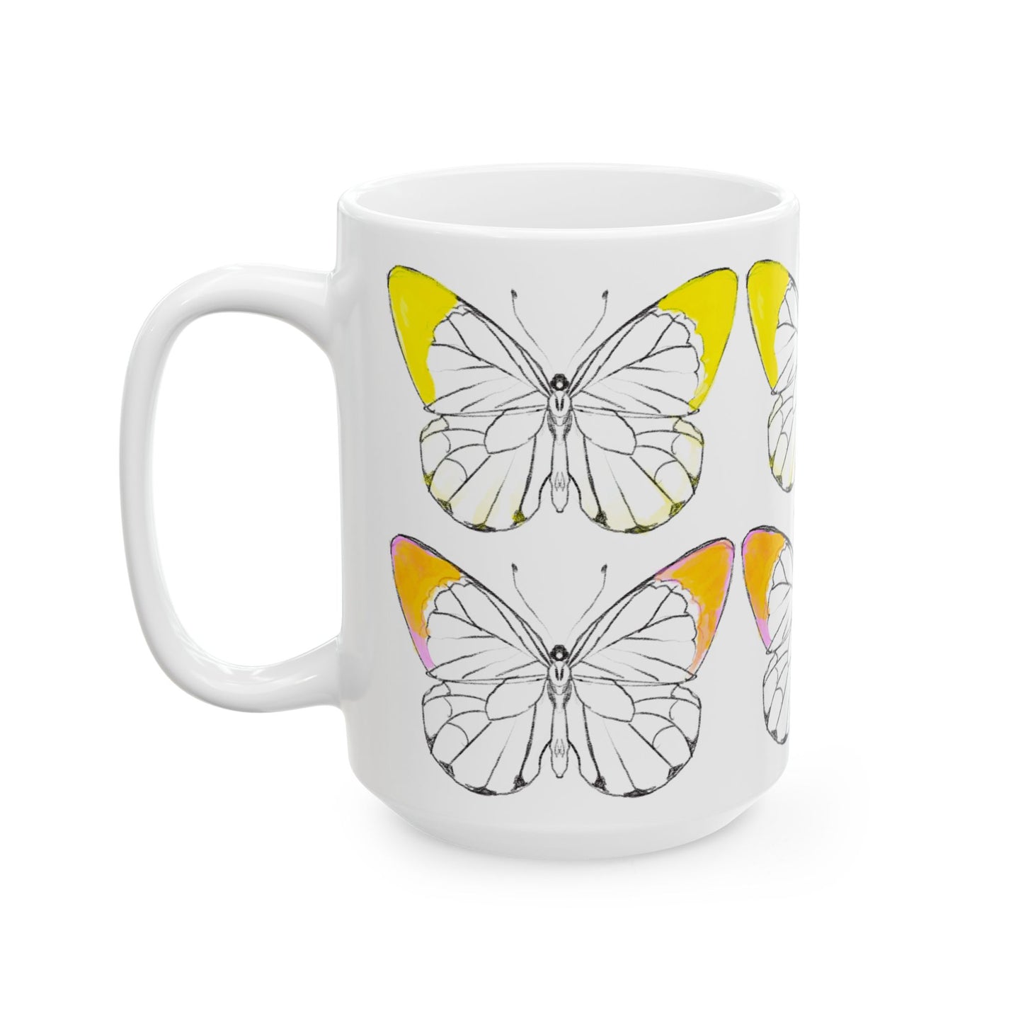 Chroma Ceramic Mug, (11oz, 15oz) yellow orange
