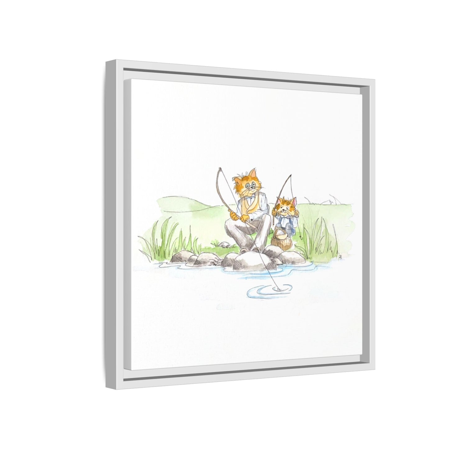 Kitty Fun Matte Canvas Framed