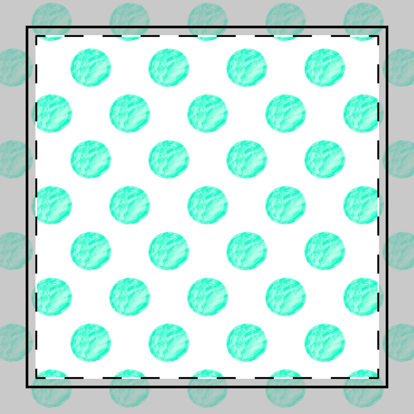 Polka Dot Poly Twill Napkin, Aqua, Bright White Fabric Background