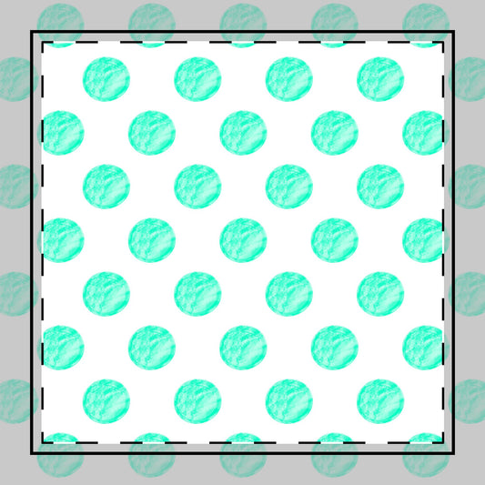 Polka Dot Poly Twill Napkin, Aqua, Bright White Fabric Background