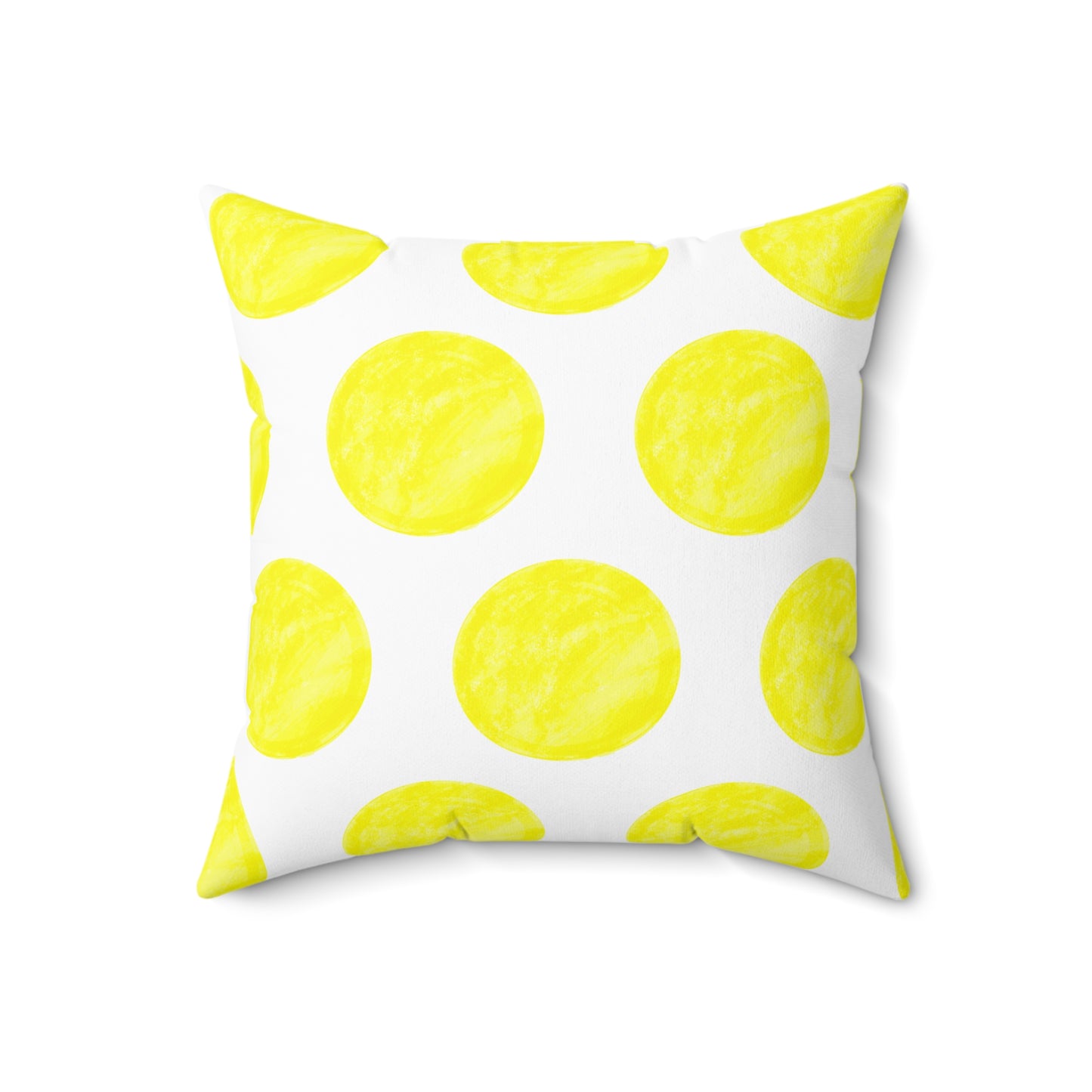 Polka Dot Palette Polyester Square Pillow yellow