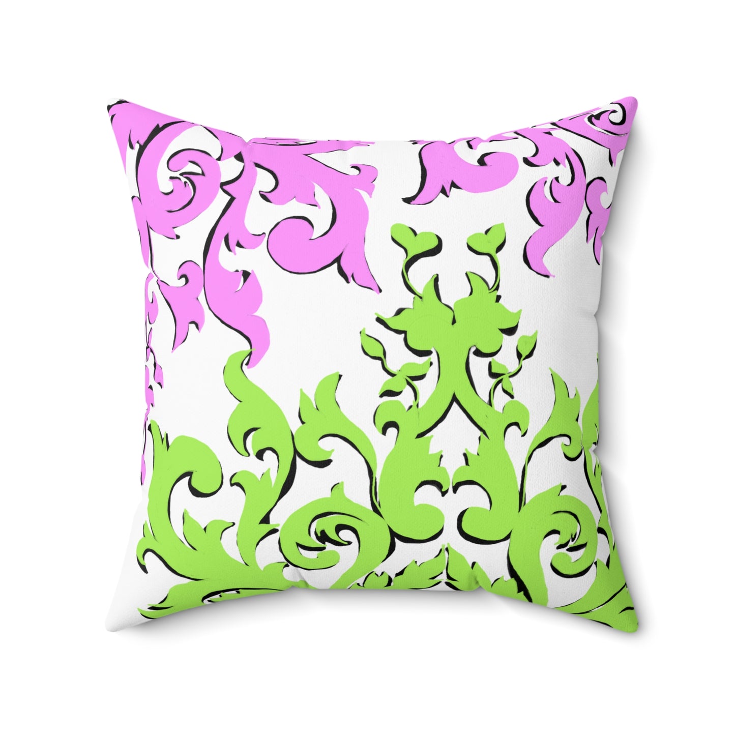 Scrollwork Polyester Square Pillow "Devote yourselves..."