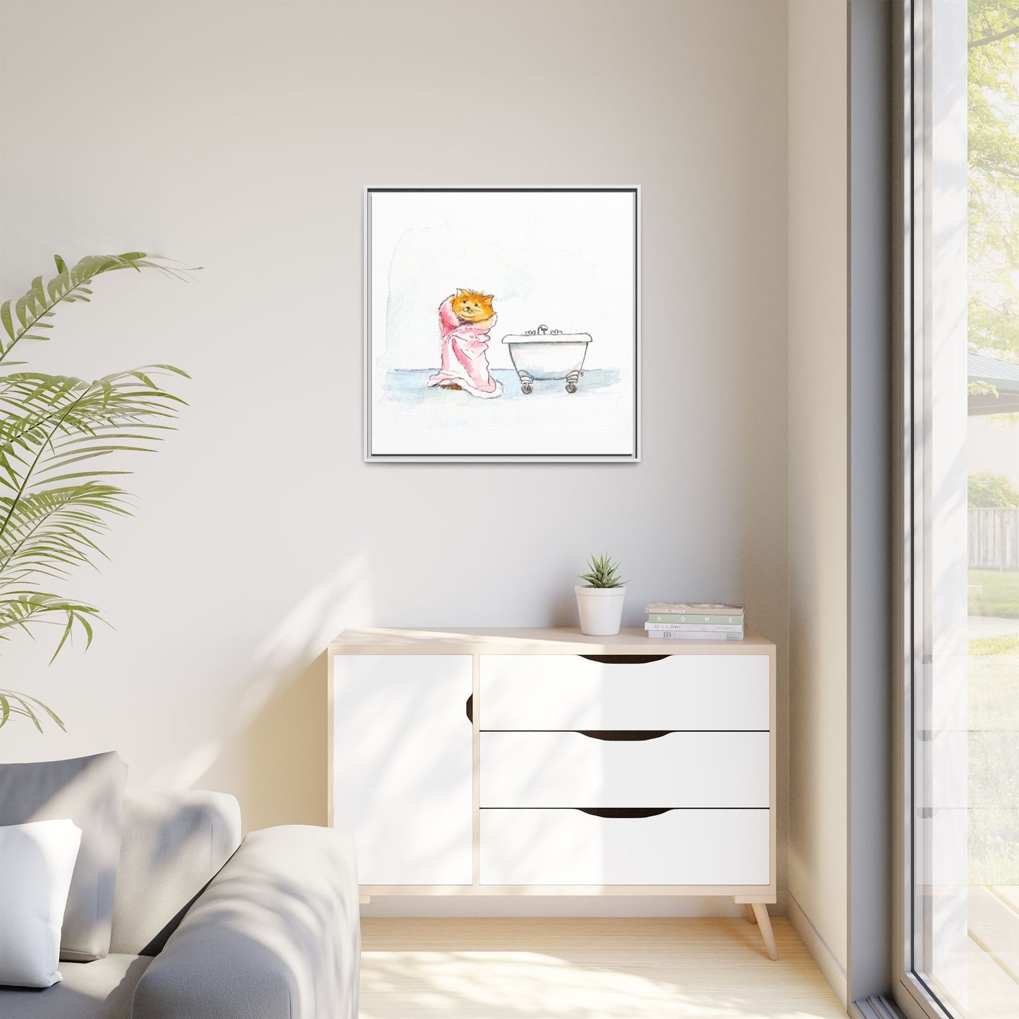 Kitty Fun Matte Canvas Framed