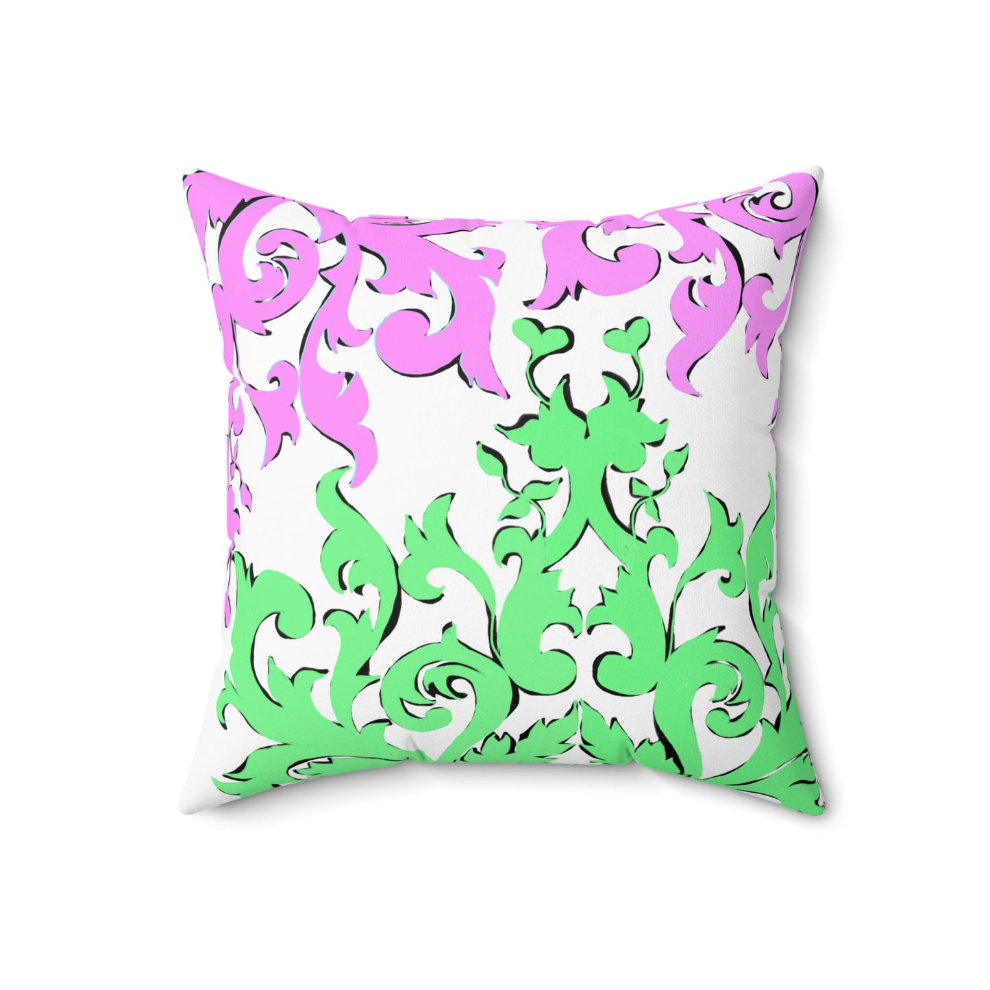 Scrollwork Polyester Square Pillow "You will seek..."