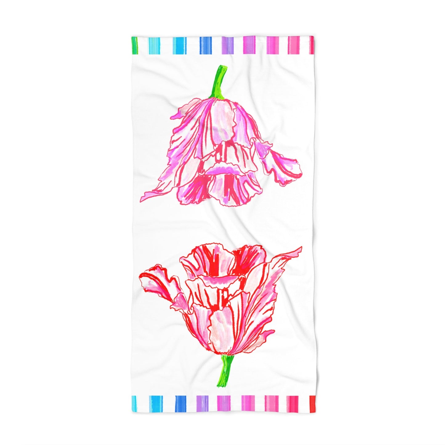 Tulip Love Beach or Bath Towel