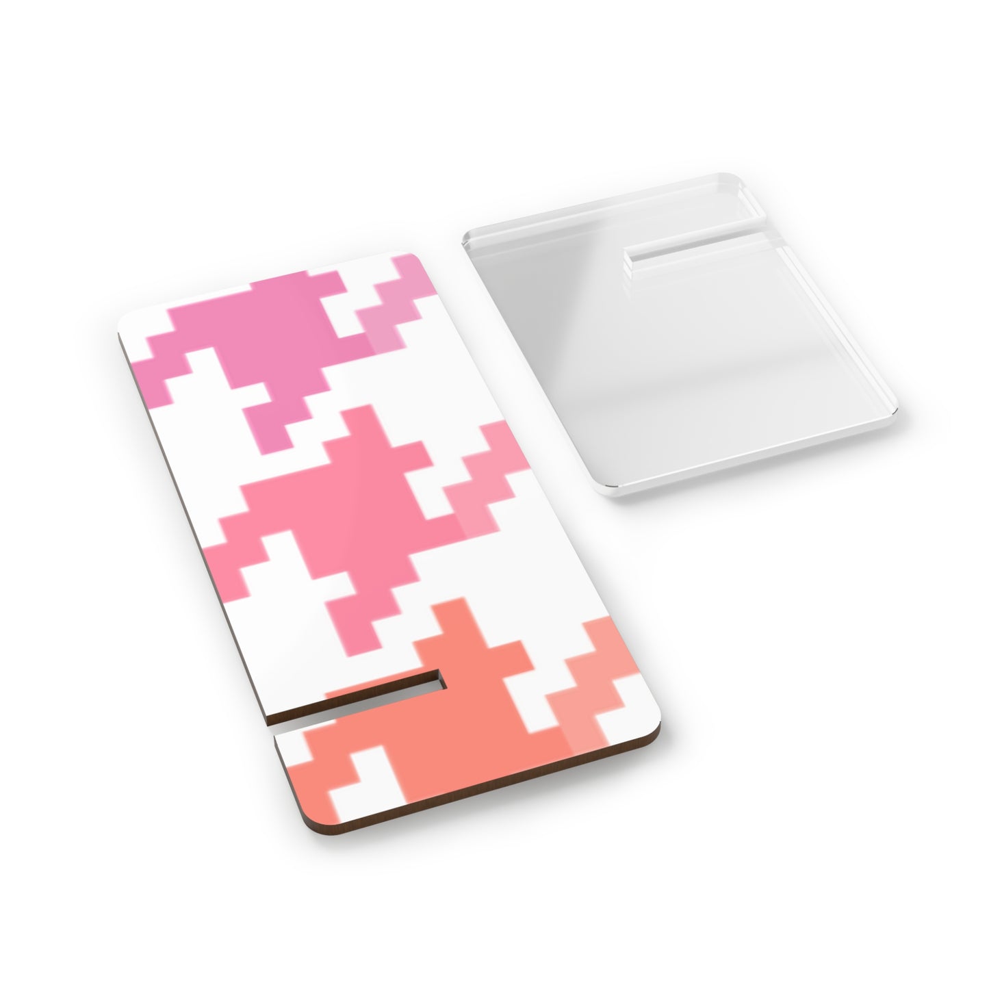 Houndstooth Smartphone Display Stand (Shades of Pink and Orange)