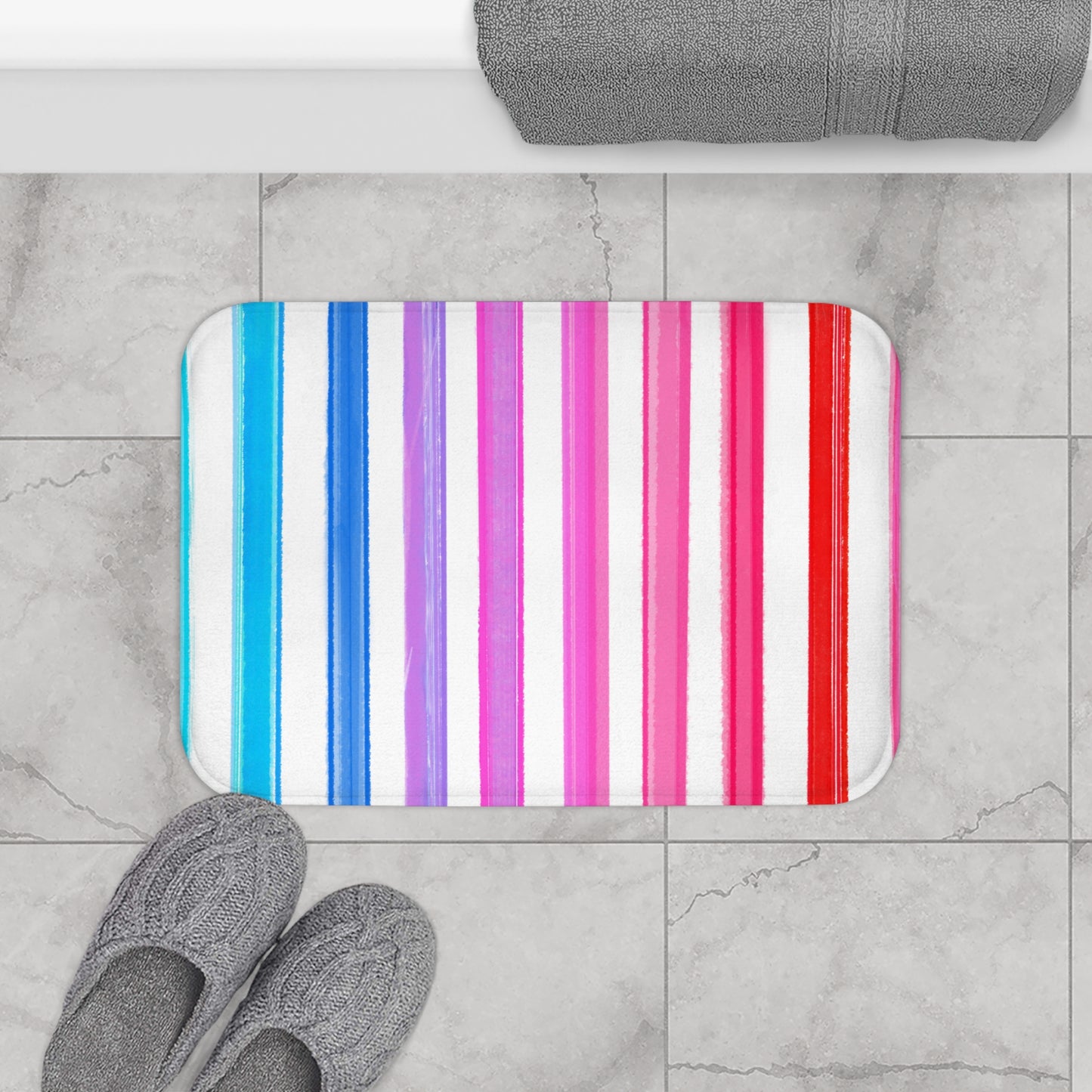 Bath Mats Watercolor Stripes