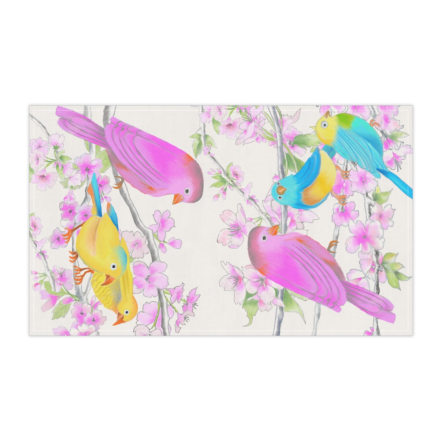 Cherry chirp Tea Towel poly