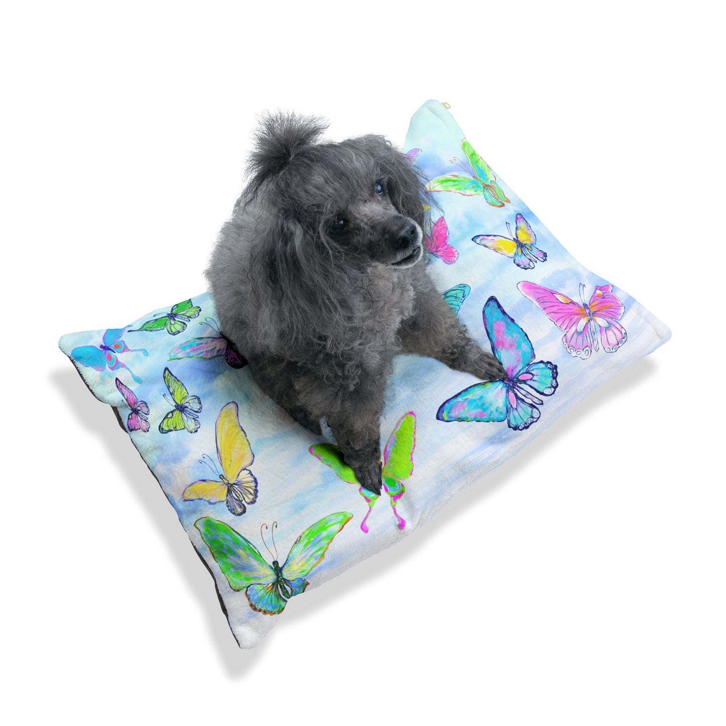 Dogi Butterfly Flutter Pet Bed Colorful Butterflies Blue Sky